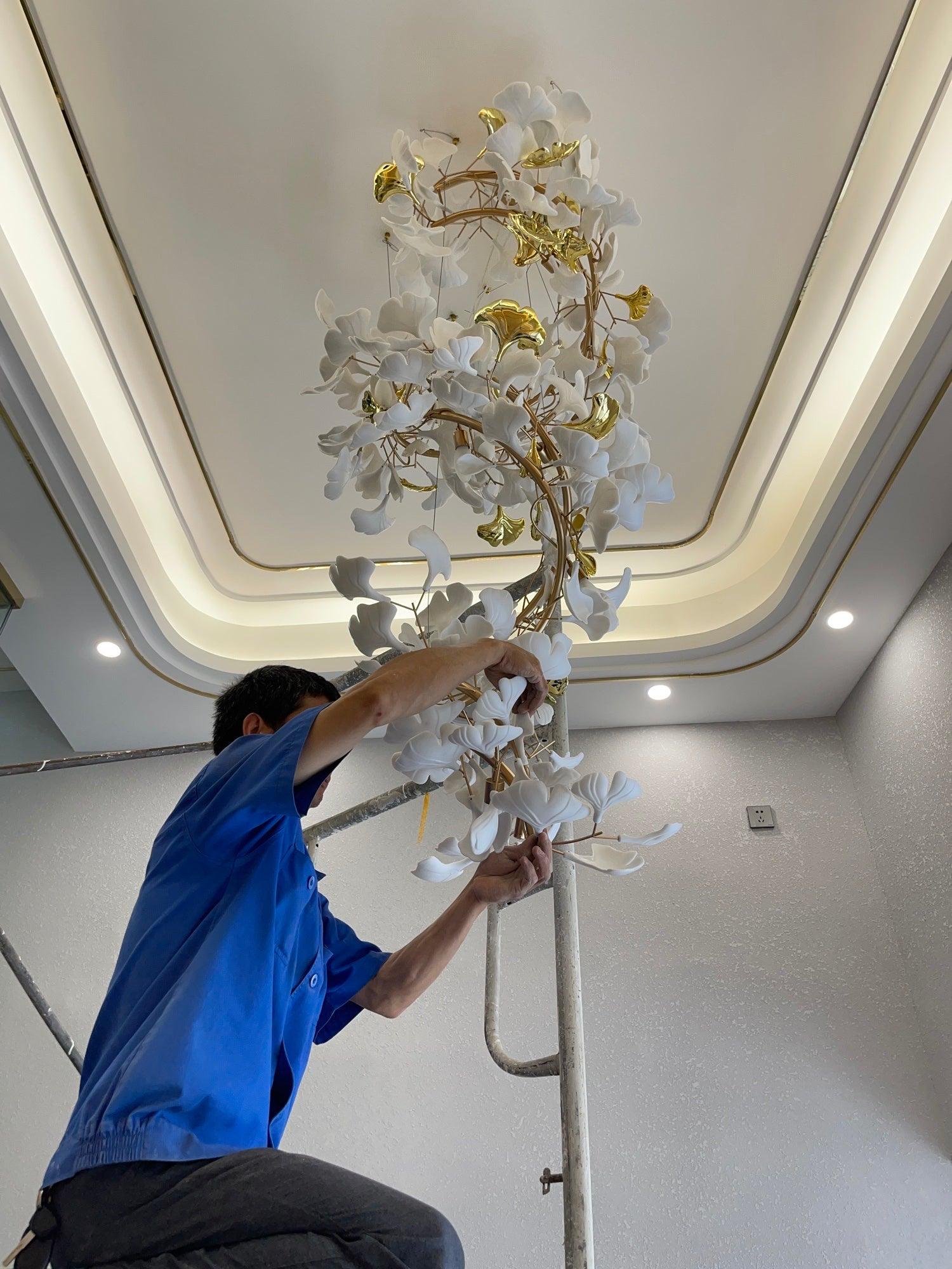 Eloria Cascading Floral Spiral Chandelier