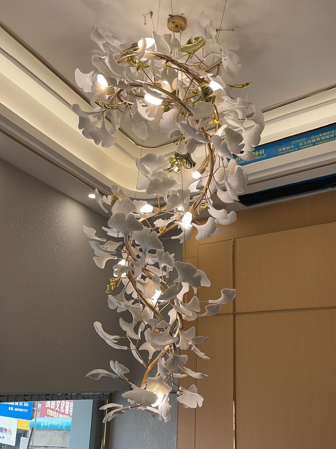 Eloria Cascading Floral Spiral Chandelier