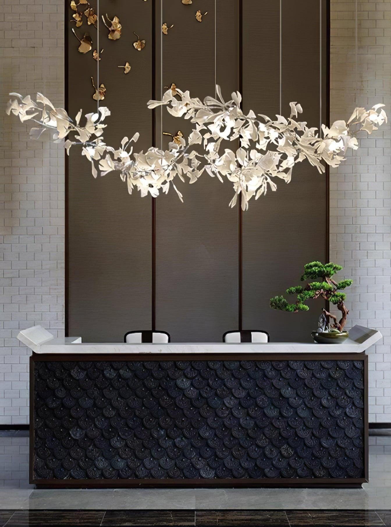 Elorus Double Layer Combination Gingko Chandelier-Neutral Decor