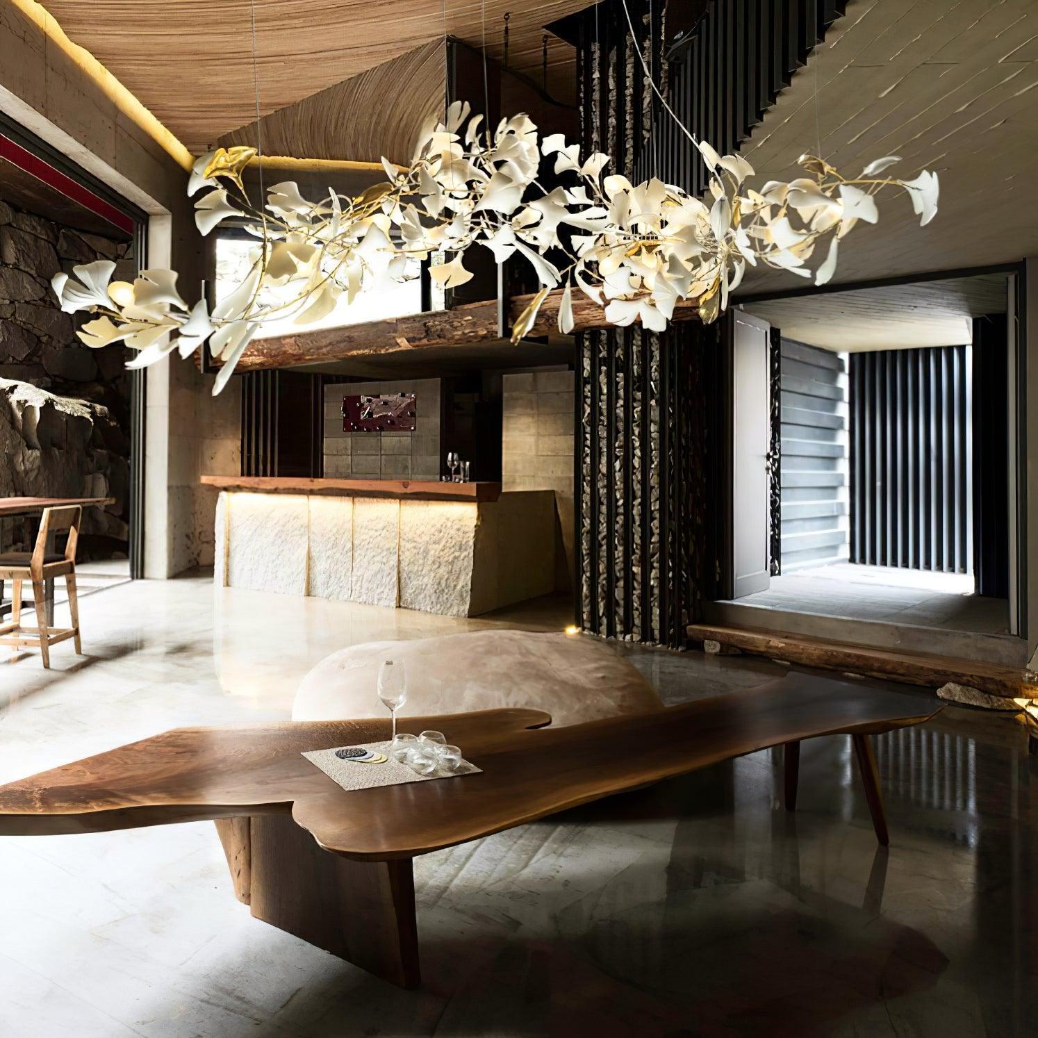 Double Layer Combination Gingko Chandelier-Neutral Decor