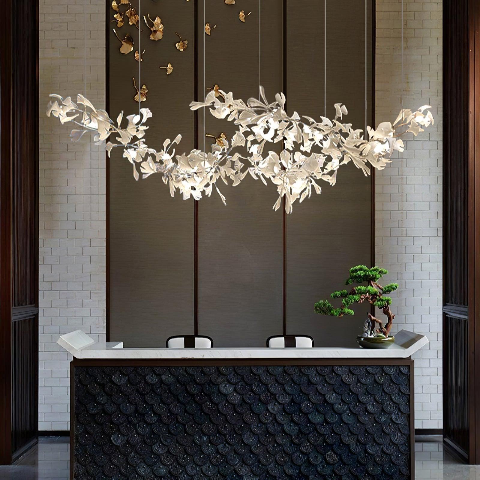 Double Layer Combination Gingko Chandelier-Neutral Decor