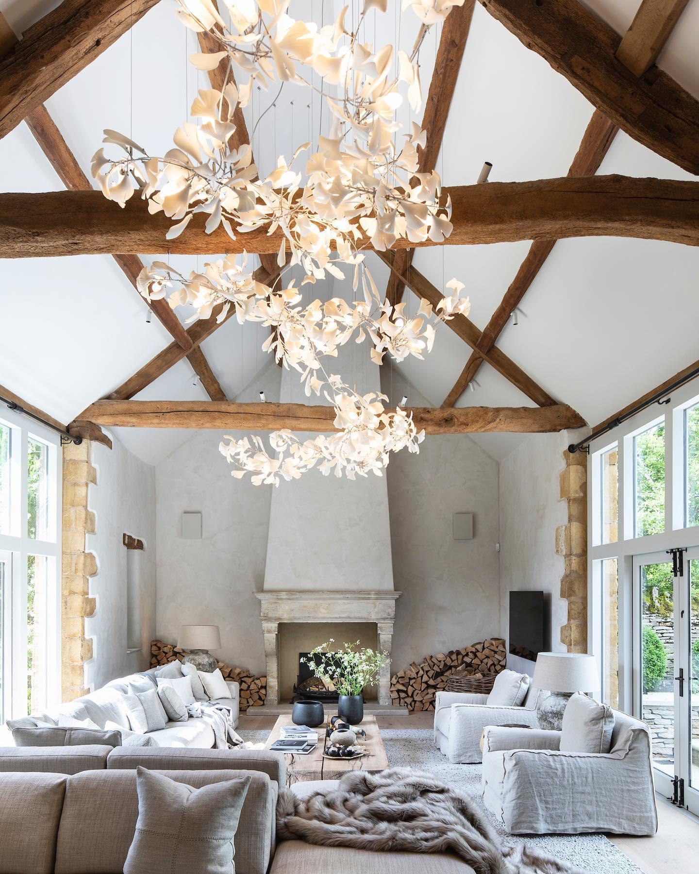 Barvel Leaves Combination Gingko Ceramics Chandeliers-Neutral Decor