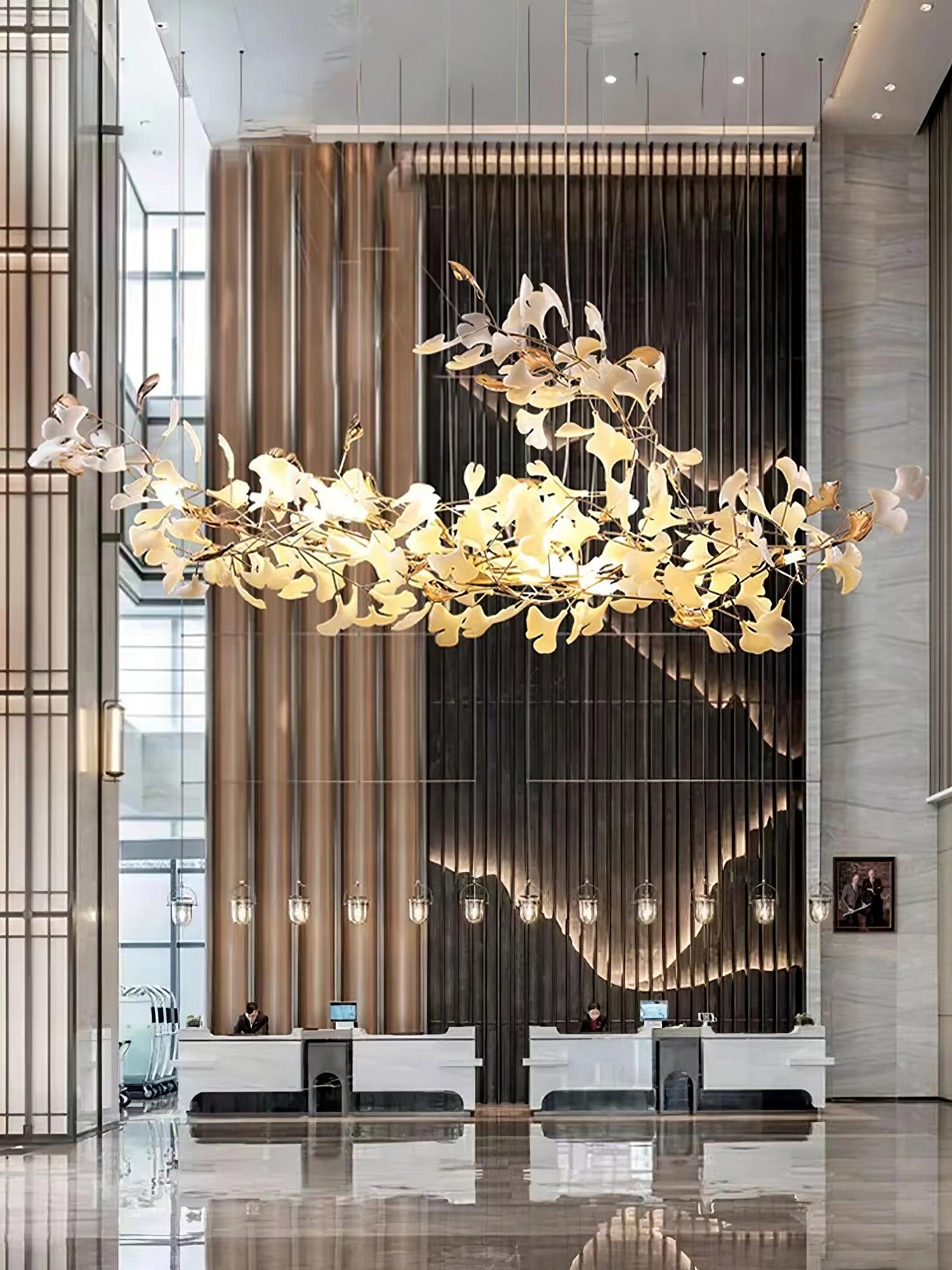 Barvel Leaves Combination Gingko Ceramics Chandeliers-Neutral Decor