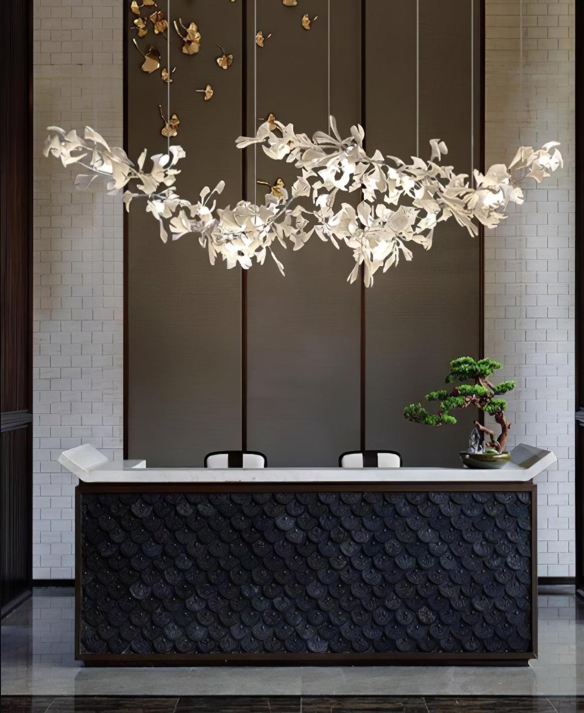 Elorus Double Layer Combination Gingko Chandelier-Neutral Decor
