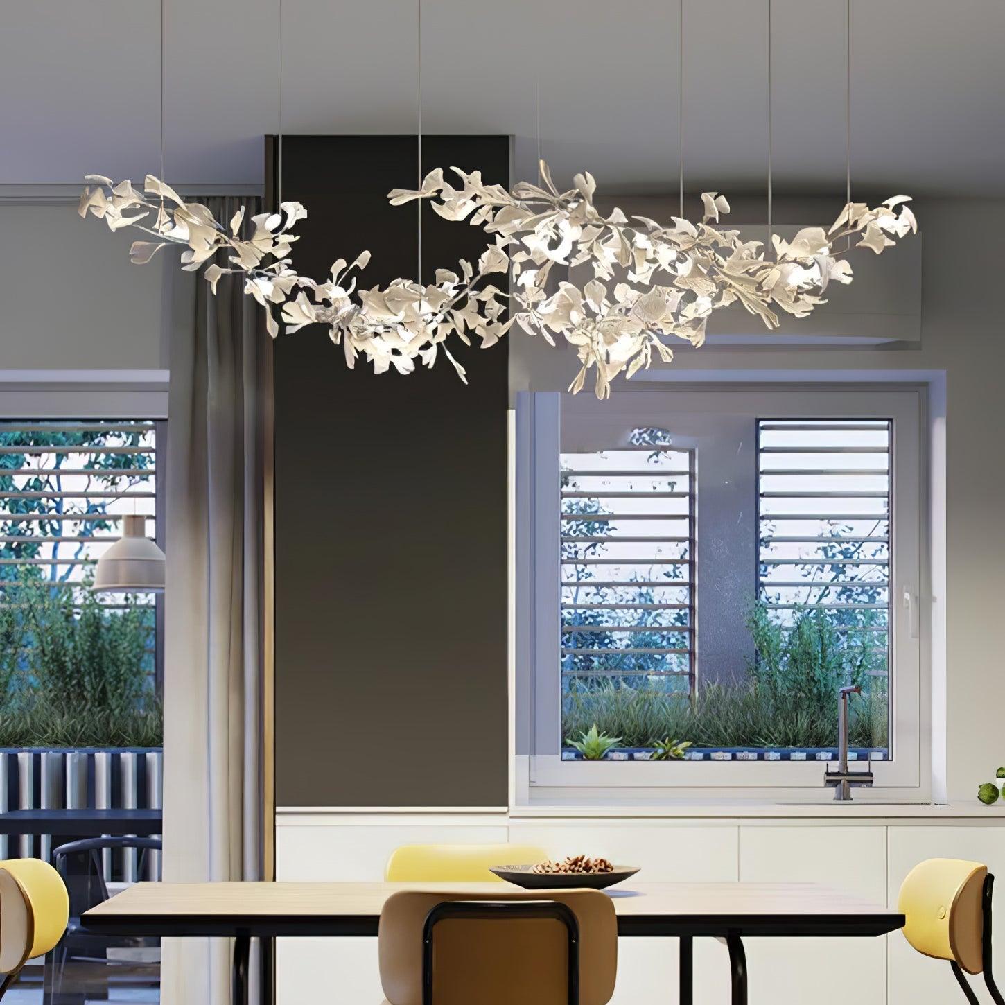 Double Layer Combination Gingko Chandelier-Neutral Decor
