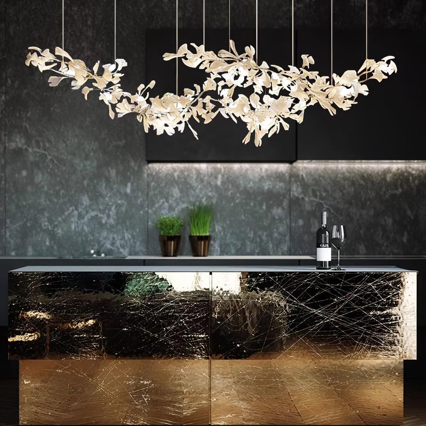 Elorus Double Layer Combination Gingko Chandelier-Neutral Decor