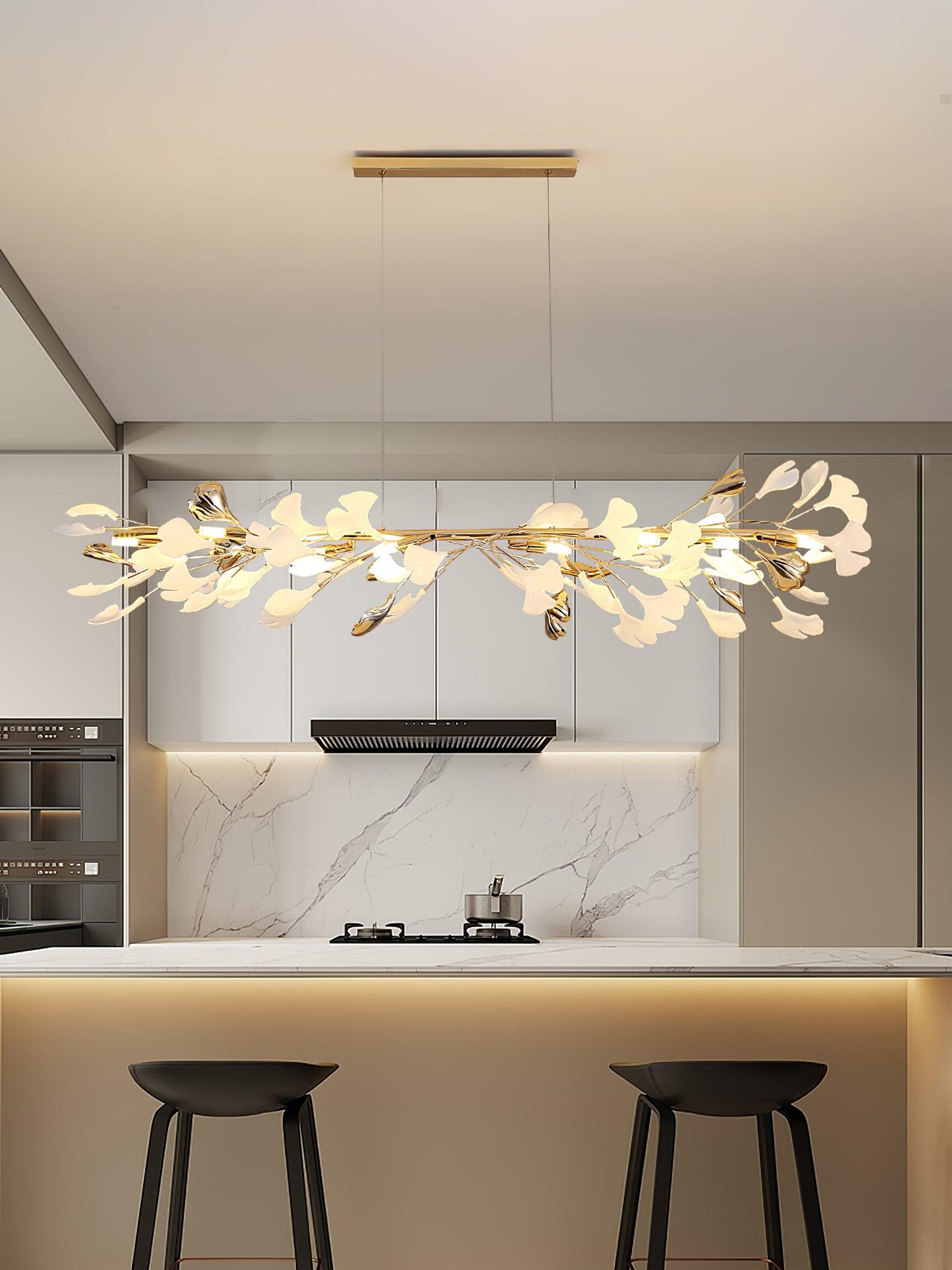 Vixu Postmodern Luxury Gingko Ceramics Chandelier-Neutral Decor