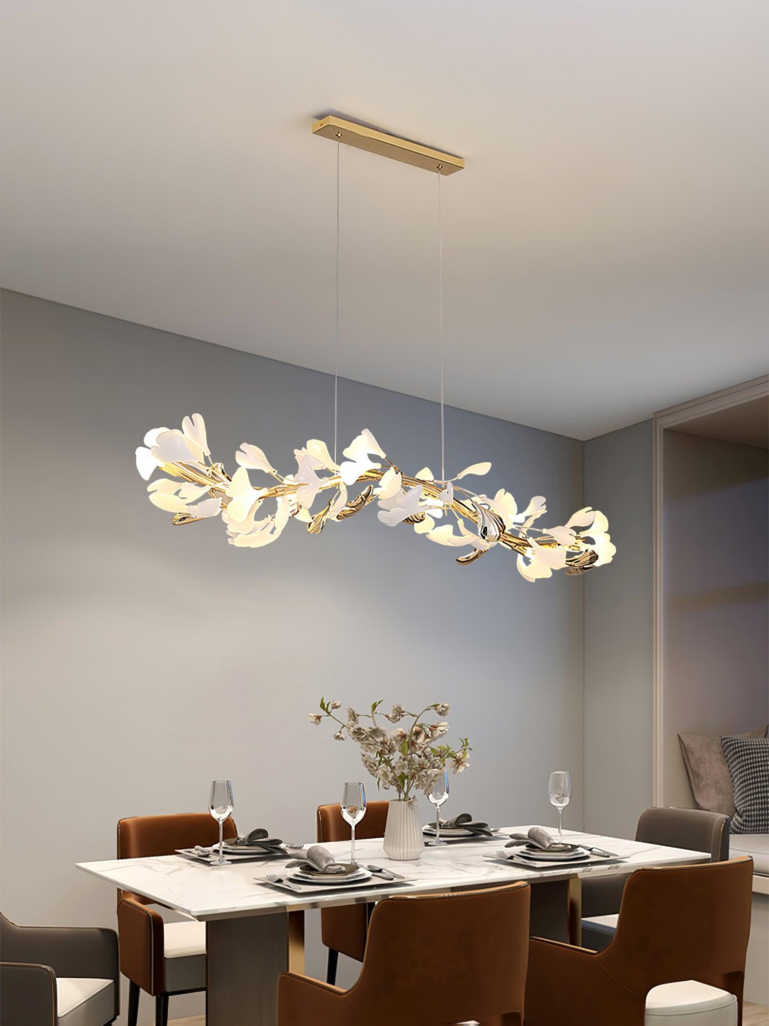 Vixu Postmodern Luxury Gingko Ceramics Chandelier-Neutral Decor