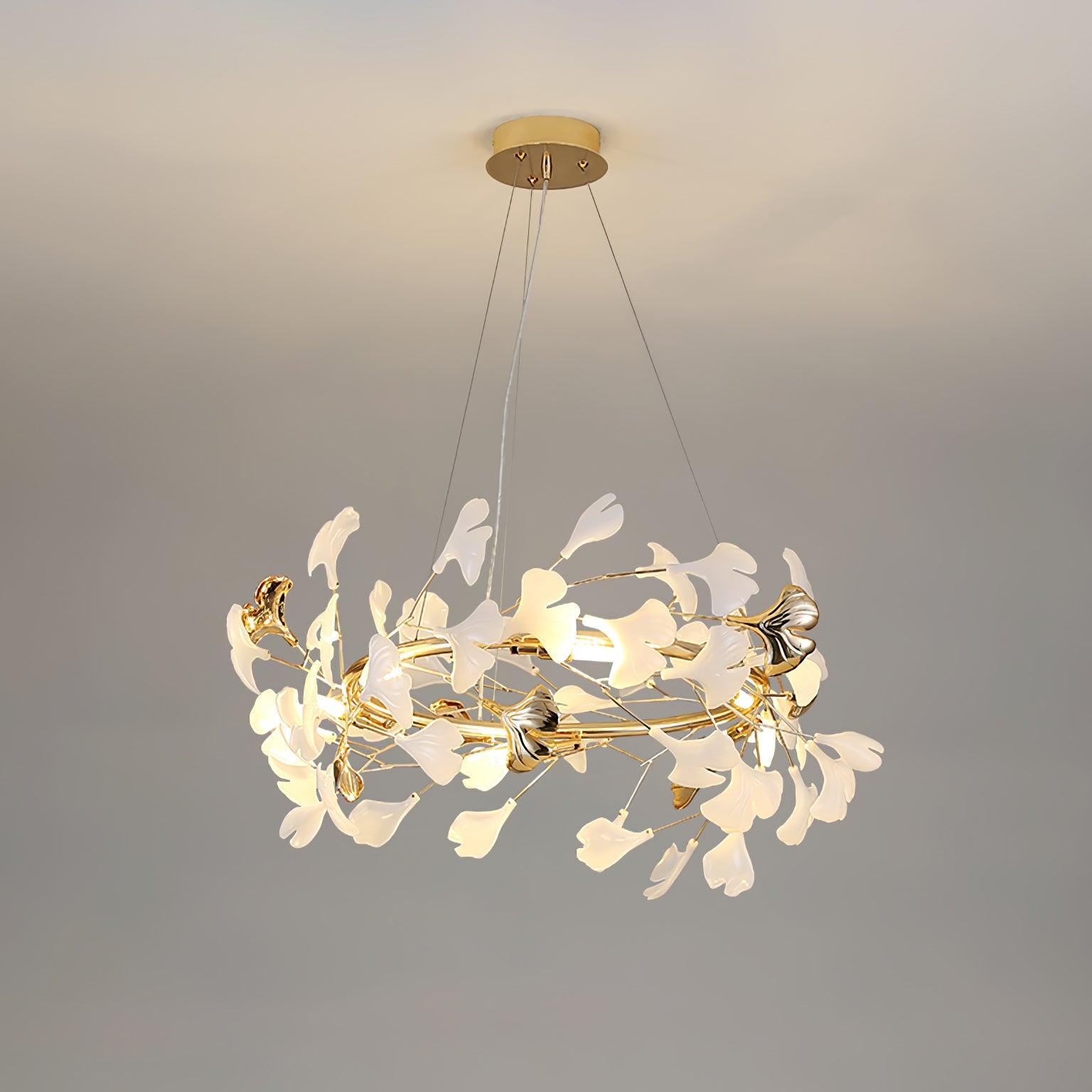 Vixu Postmodern Luxury Gingko Ceramics Chandelier-Neutral Decor