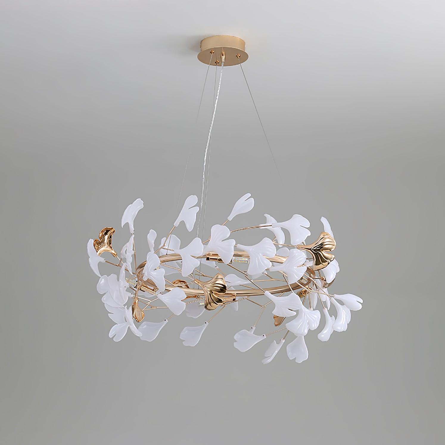 Vixu Postmodern Luxury Gingko Ceramics Chandelier-Neutral Decor