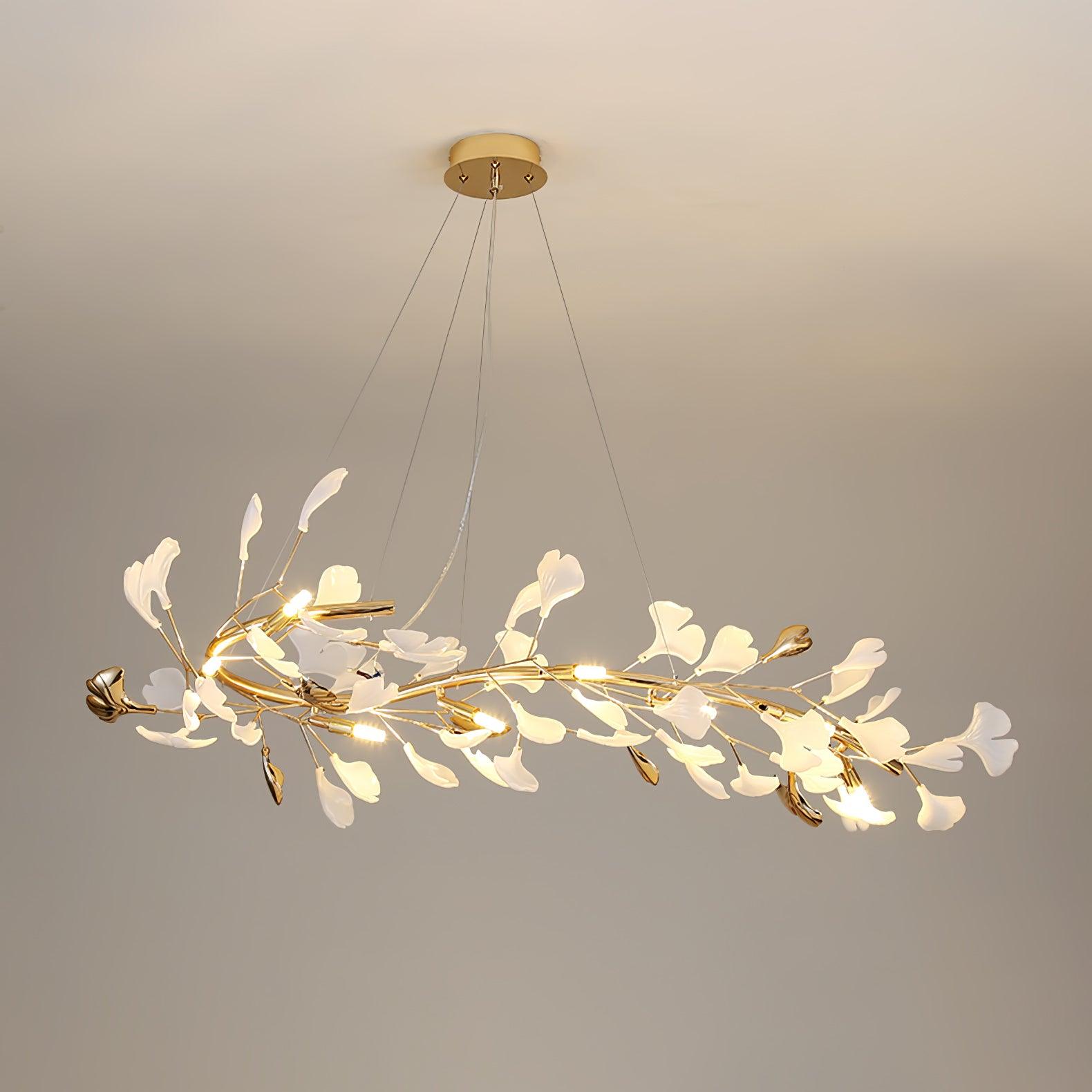 Vixu Postmodern Luxury Gingko Ceramics Chandelier-Neutral Decor