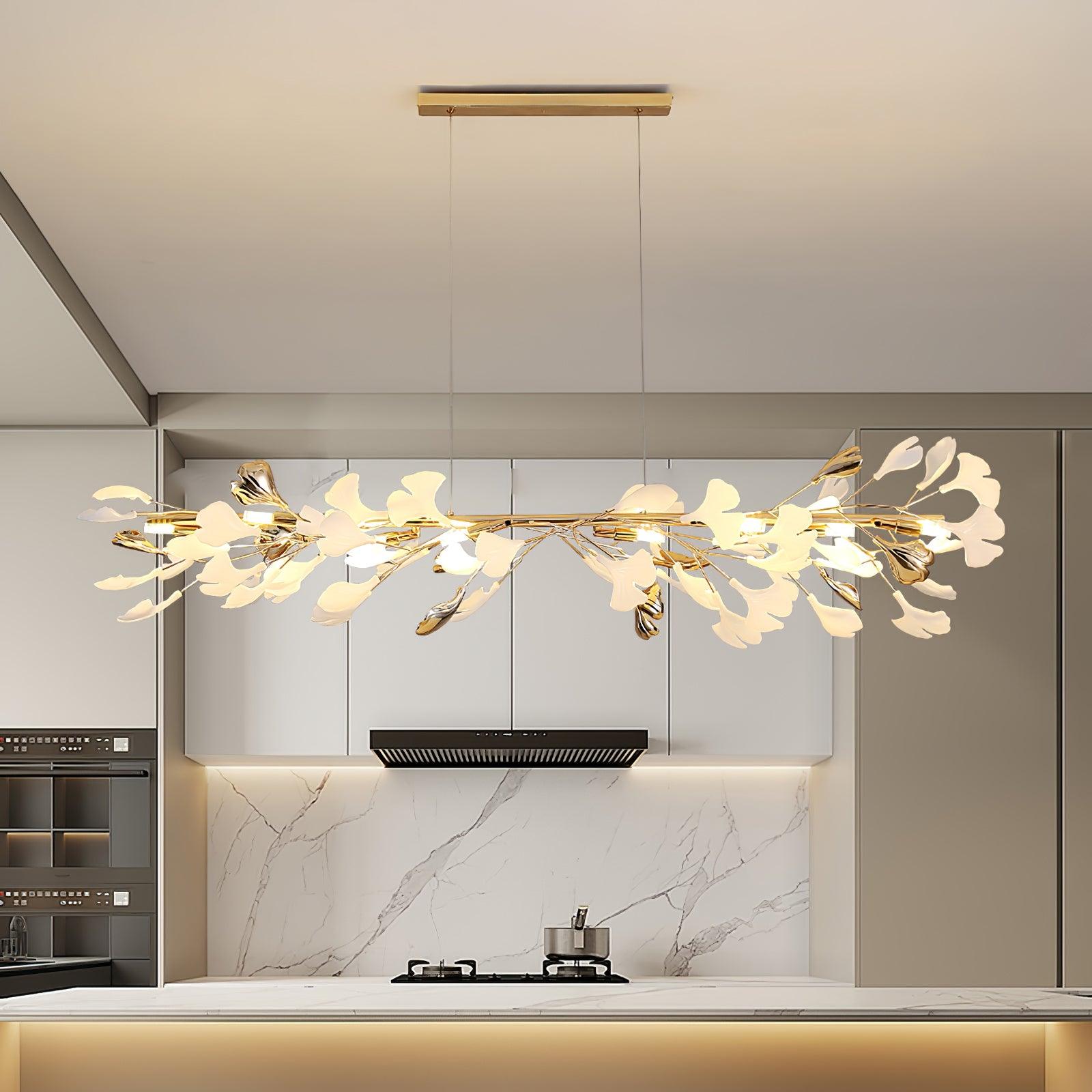 Vixu Postmodern Luxury Gingko Ceramics Chandelier-Neutral Decor
