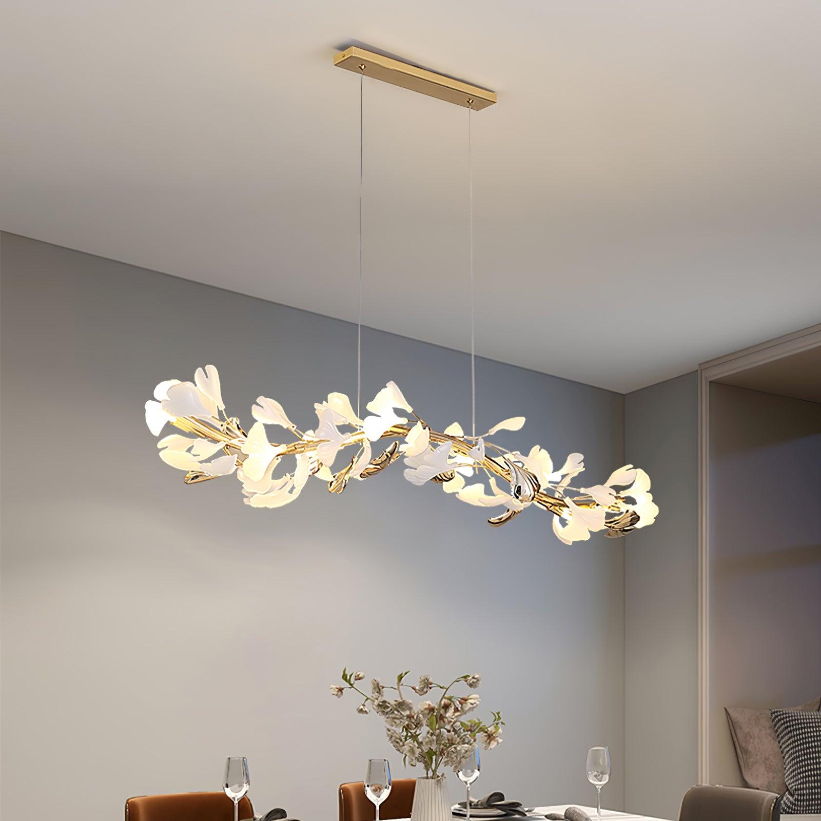 Vixu Postmodern Luxury Gingko Ceramics Chandelier-Neutral Decor