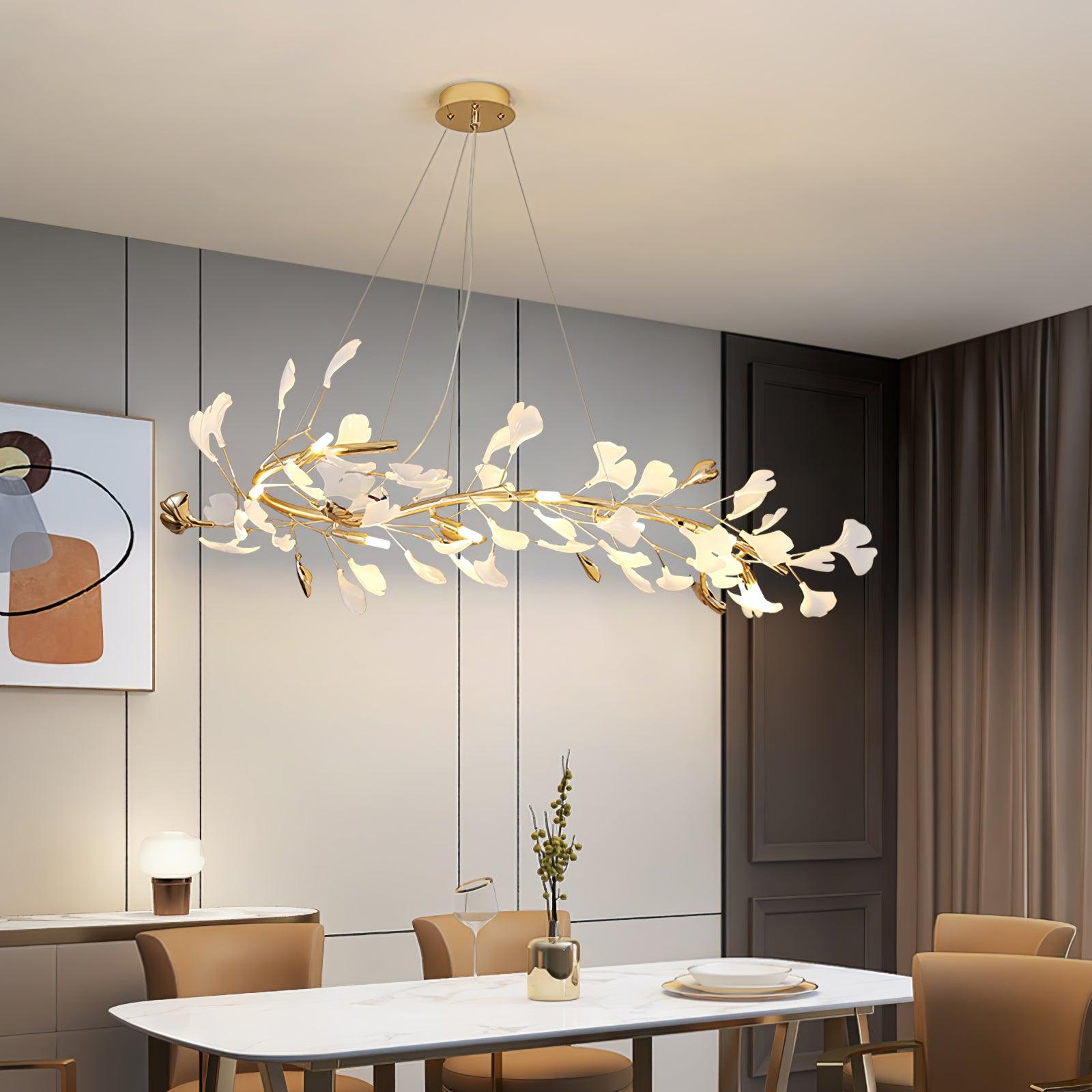 Vixu Postmodern Luxury Gingko Ceramics Chandelier-Neutral Decor
