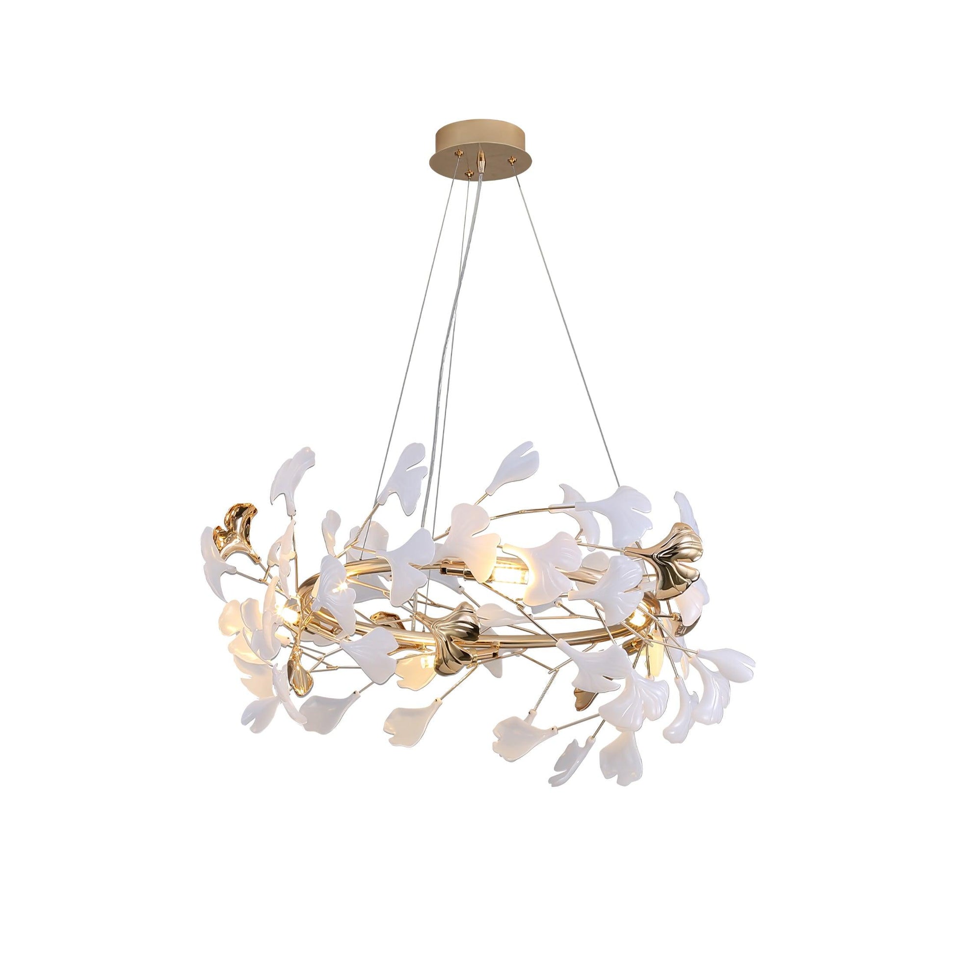 Vixu Postmodern Luxury Gingko Ceramics Chandelier-Neutral Decor