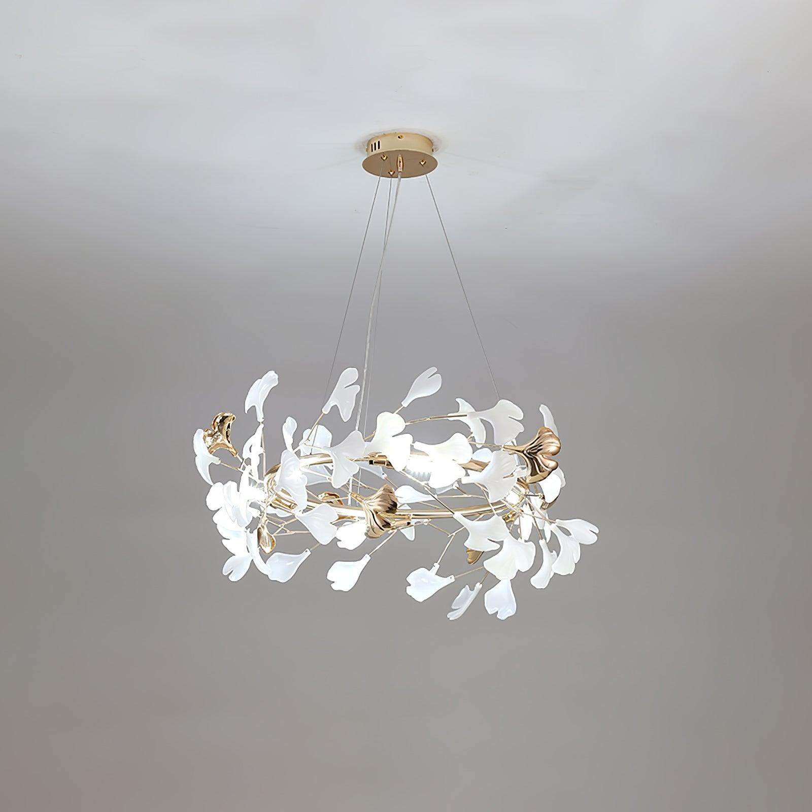 Vixu Postmodern Luxury Gingko Ceramics Chandelier-Neutral Decor