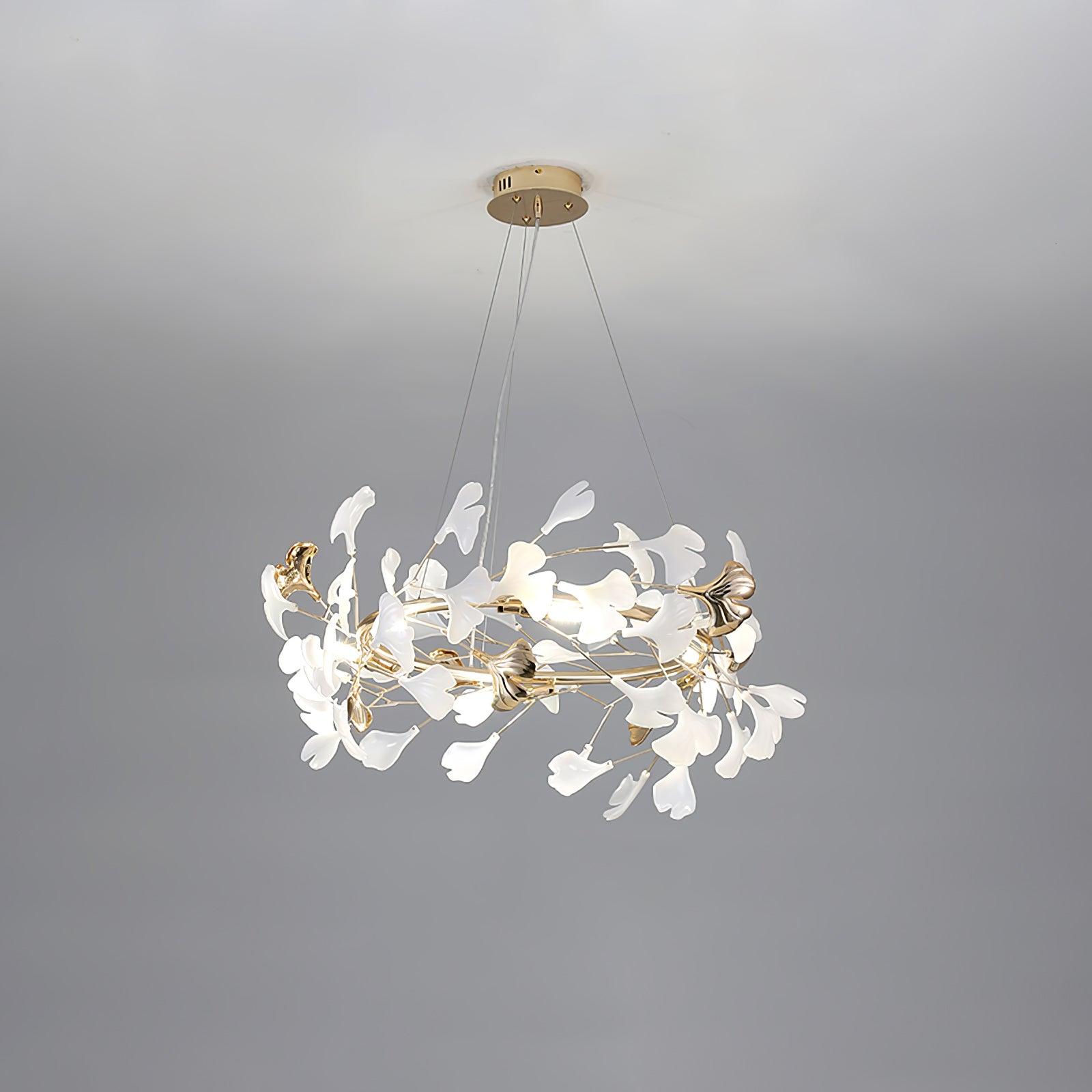 Vixu Postmodern Luxury Gingko Ceramics Chandelier-Neutral Decor