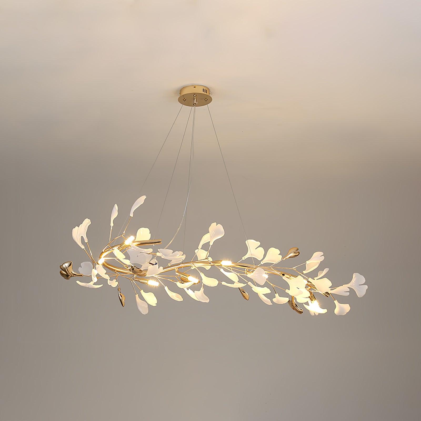 Vixu Postmodern Luxury Gingko Ceramics Chandelier-Neutral Decor