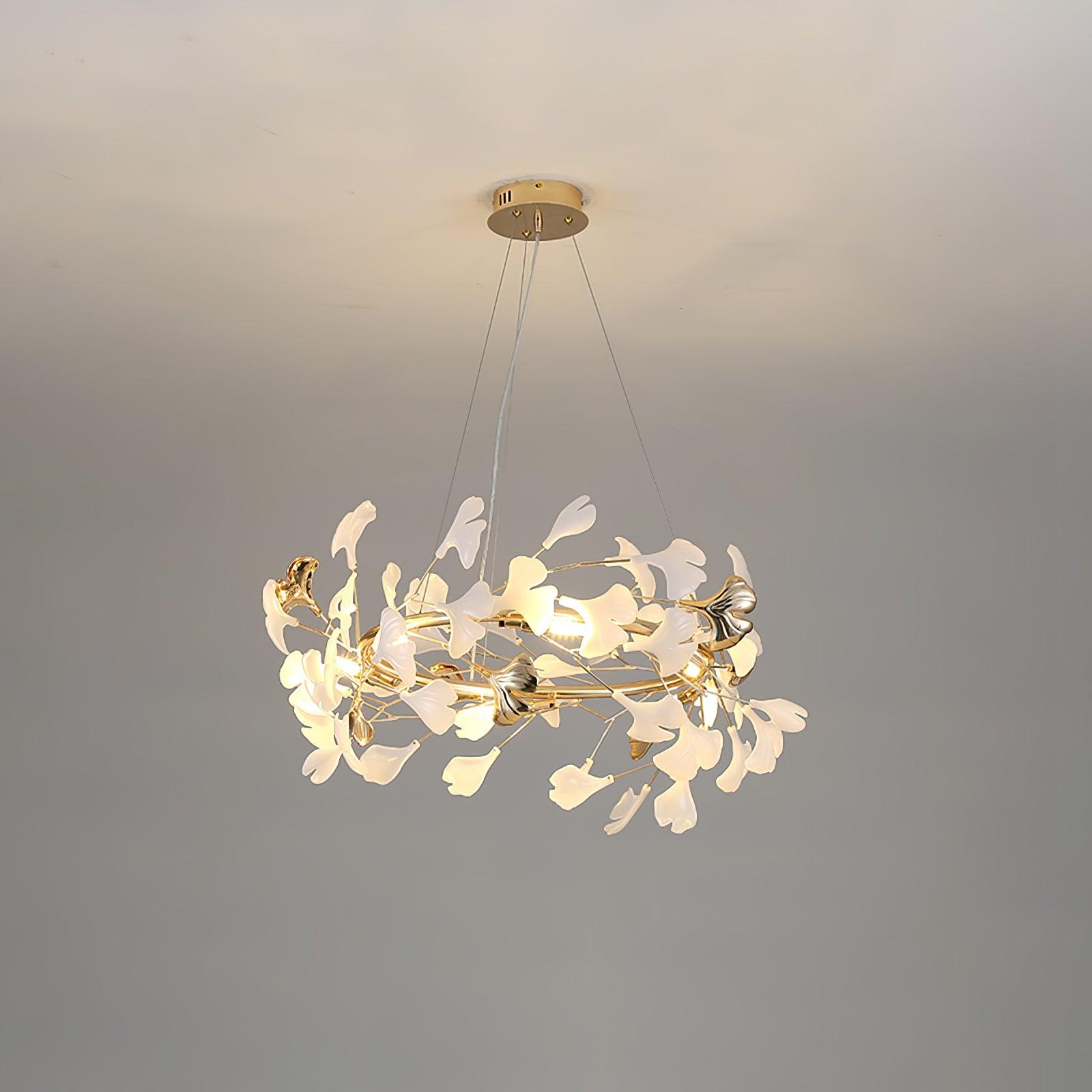 Vixu Postmodern Luxury Gingko Ceramics Chandelier-Neutral Decor