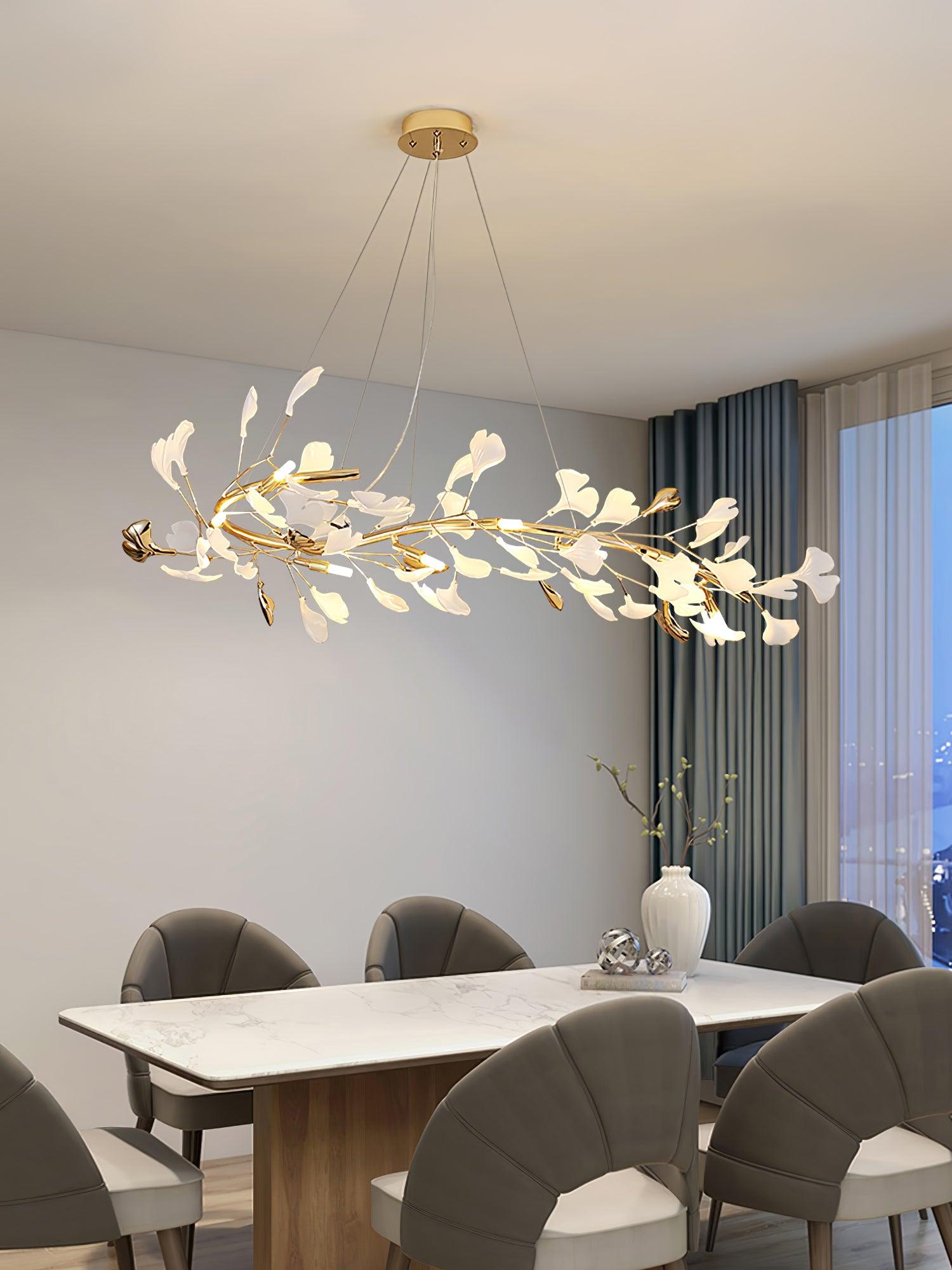 Vixu Postmodern Luxury Gingko Ceramics Chandelier-Neutral Decor