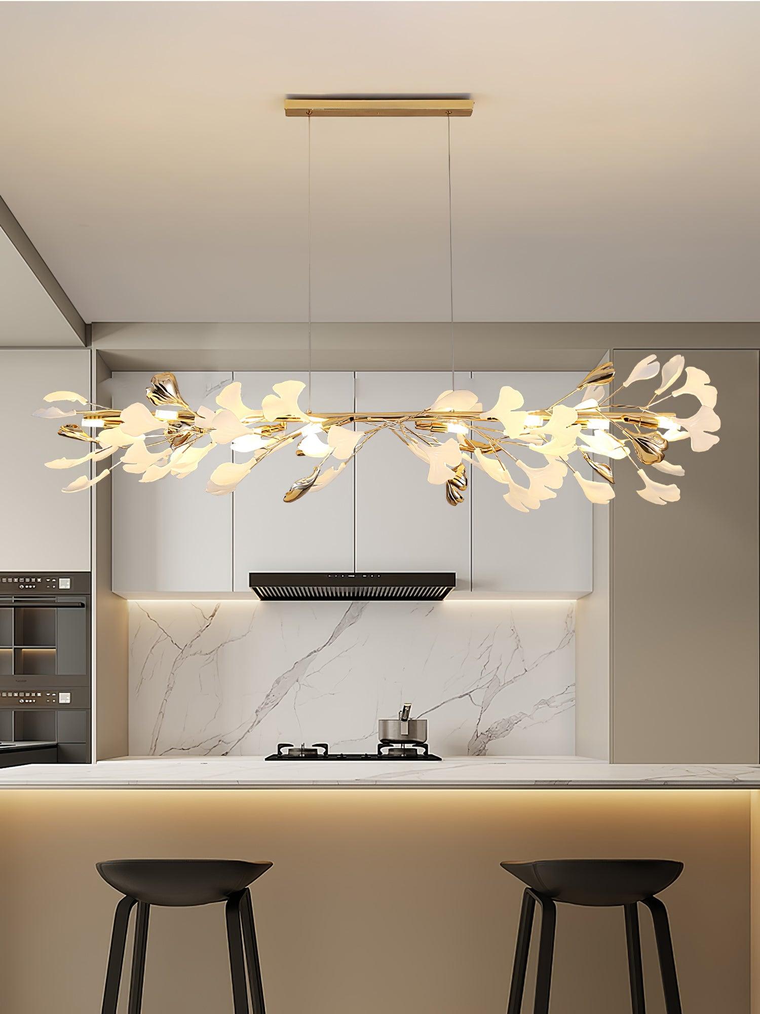 Vixu Postmodern Luxury Gingko Ceramics Chandelier-Neutral Decor