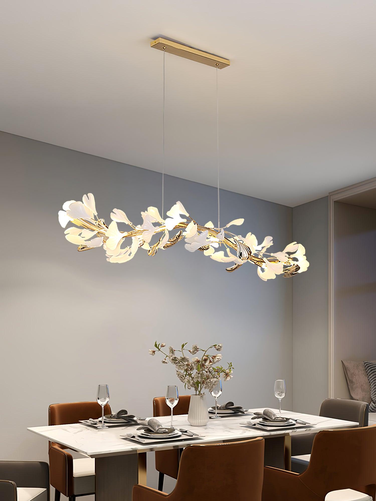 Vixu Postmodern Luxury Gingko Ceramics Chandelier-Neutral Decor