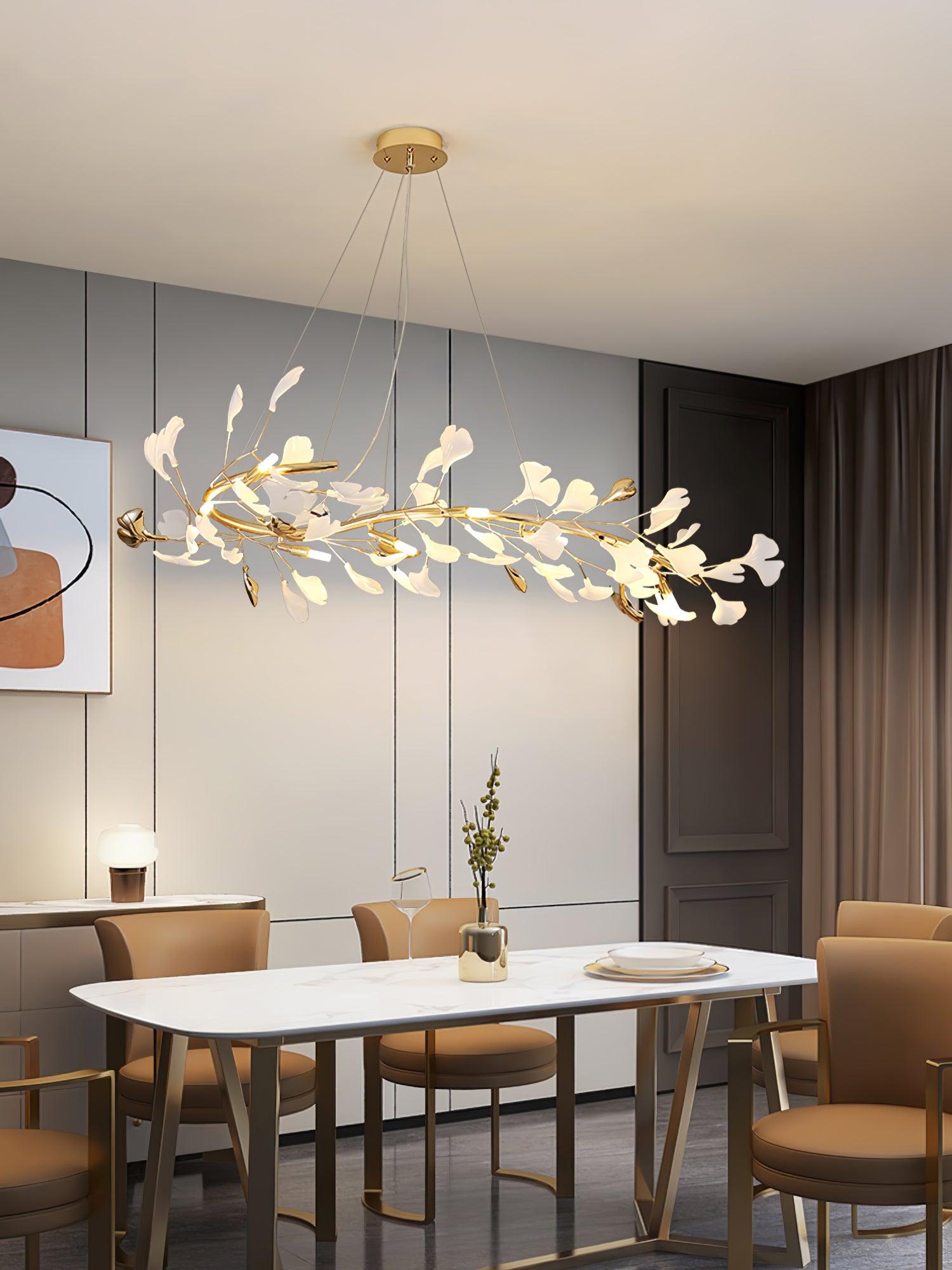 Vixu Postmodern Luxury Gingko Ceramics Chandelier-Neutral Decor