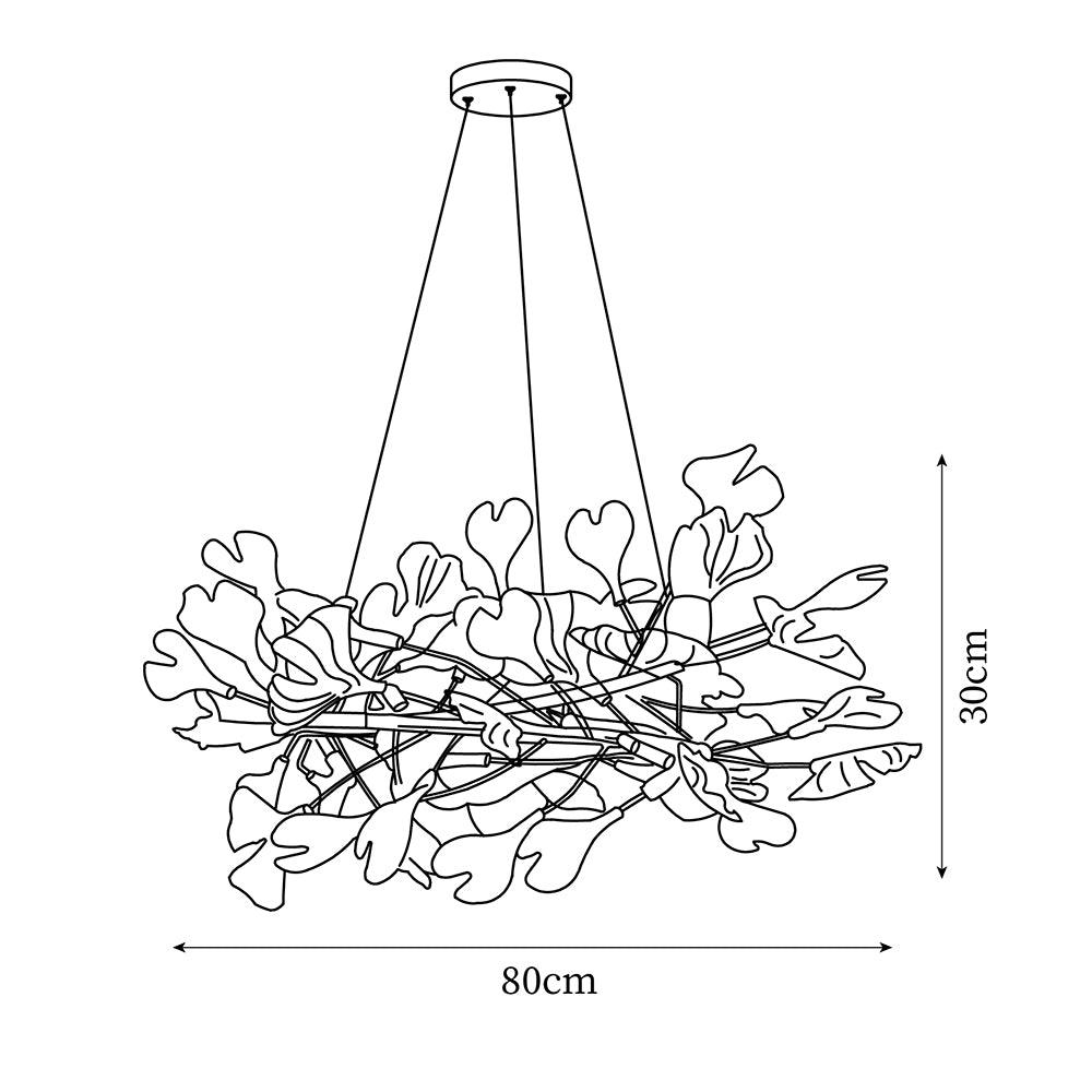 Chandelier White Ceramic Ginkgo Petals  U