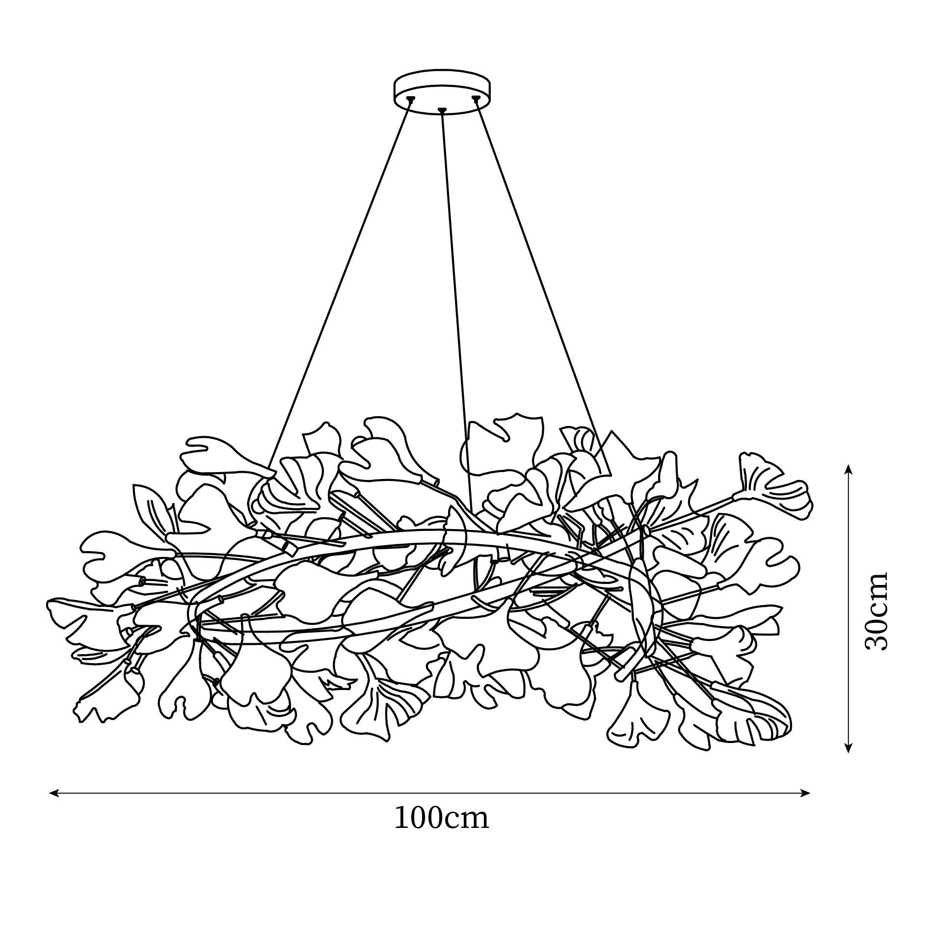 Chandelier White Ceramic Ginkgo Petals  U