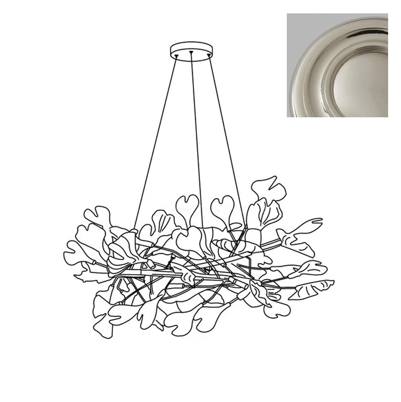 Chandelier White Ceramic Ginkgo Petals  U