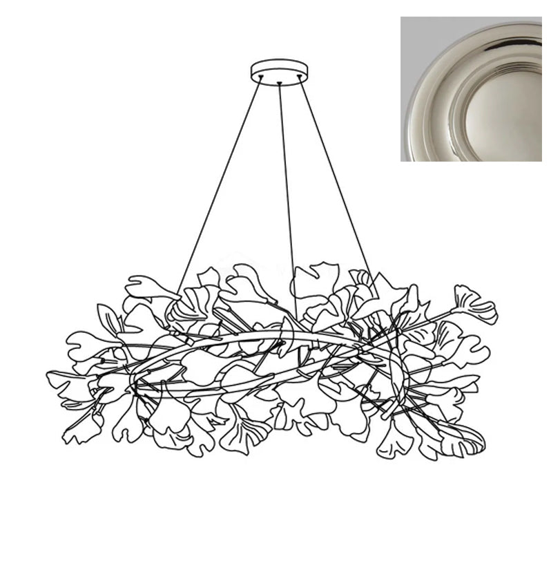 Chandelier White Ceramic Ginkgo Petals  U