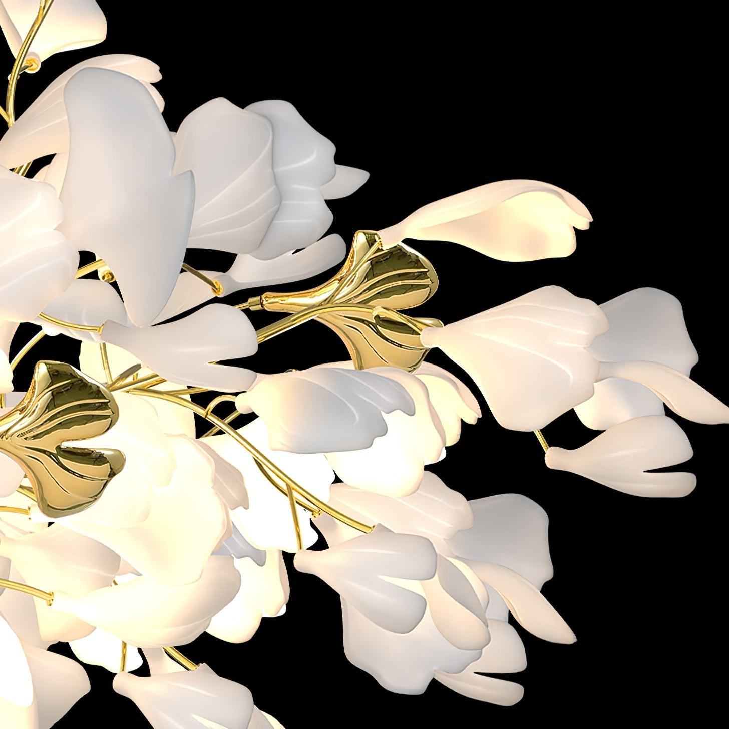 Ivmarel Gingko Long Branch Ceramics Chandelier-Neutral Decor
