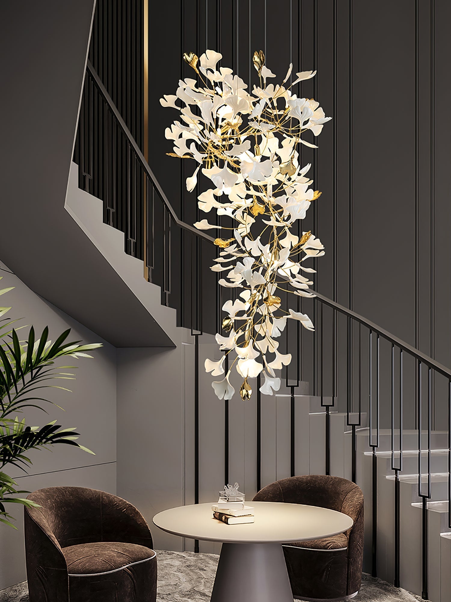 Ilvyniel Gingko Chandelier-Neutral Decor