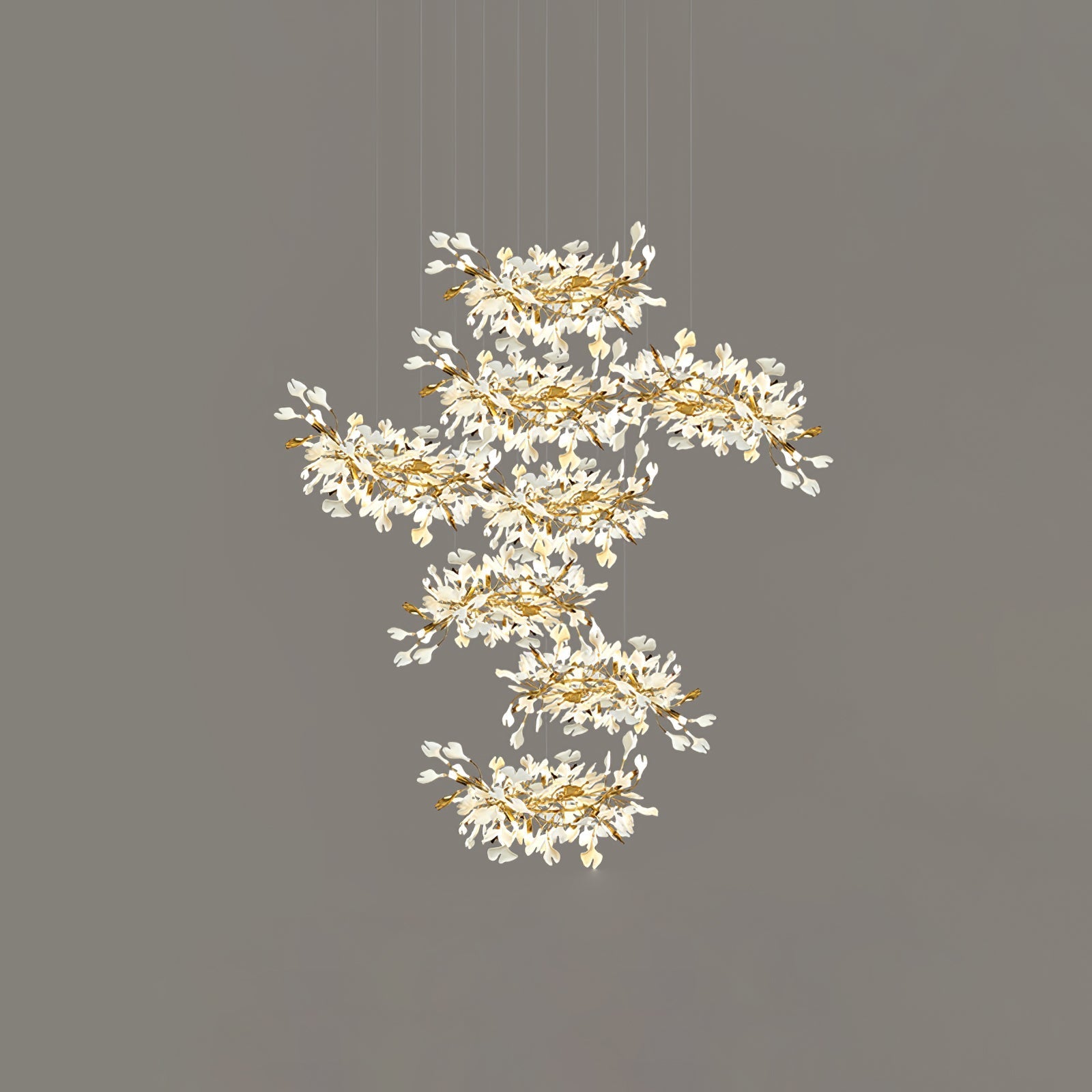 Eurzoris Gingko Leaf Chandelier-Neutral Decor