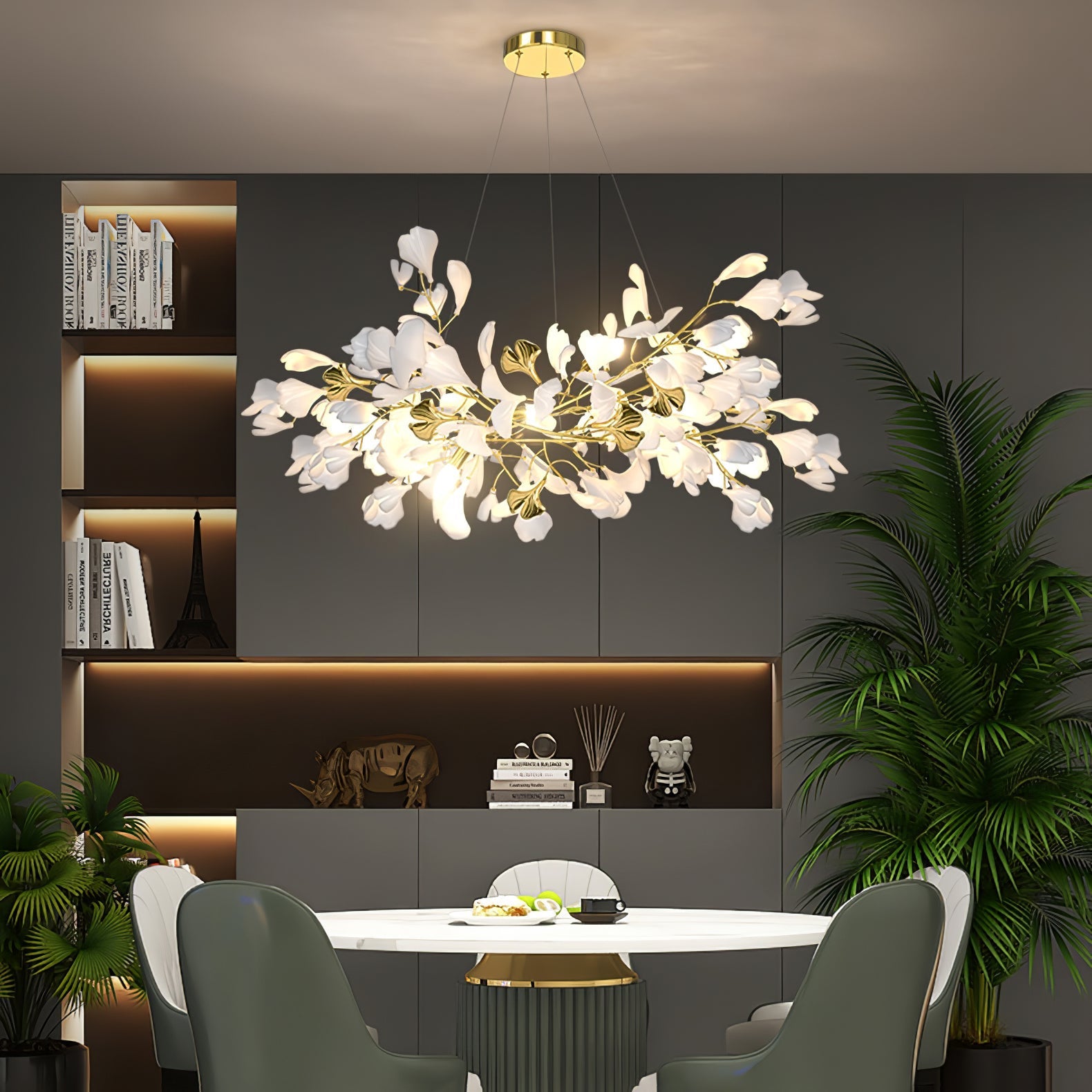 Ilvyniel Gingko Chandelier-Neutral Decor