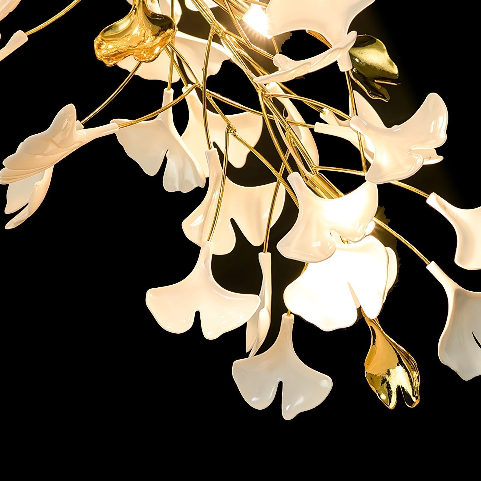 Ivmarel Gingko Long Branch Ceramics Chandelier-Neutral Decor