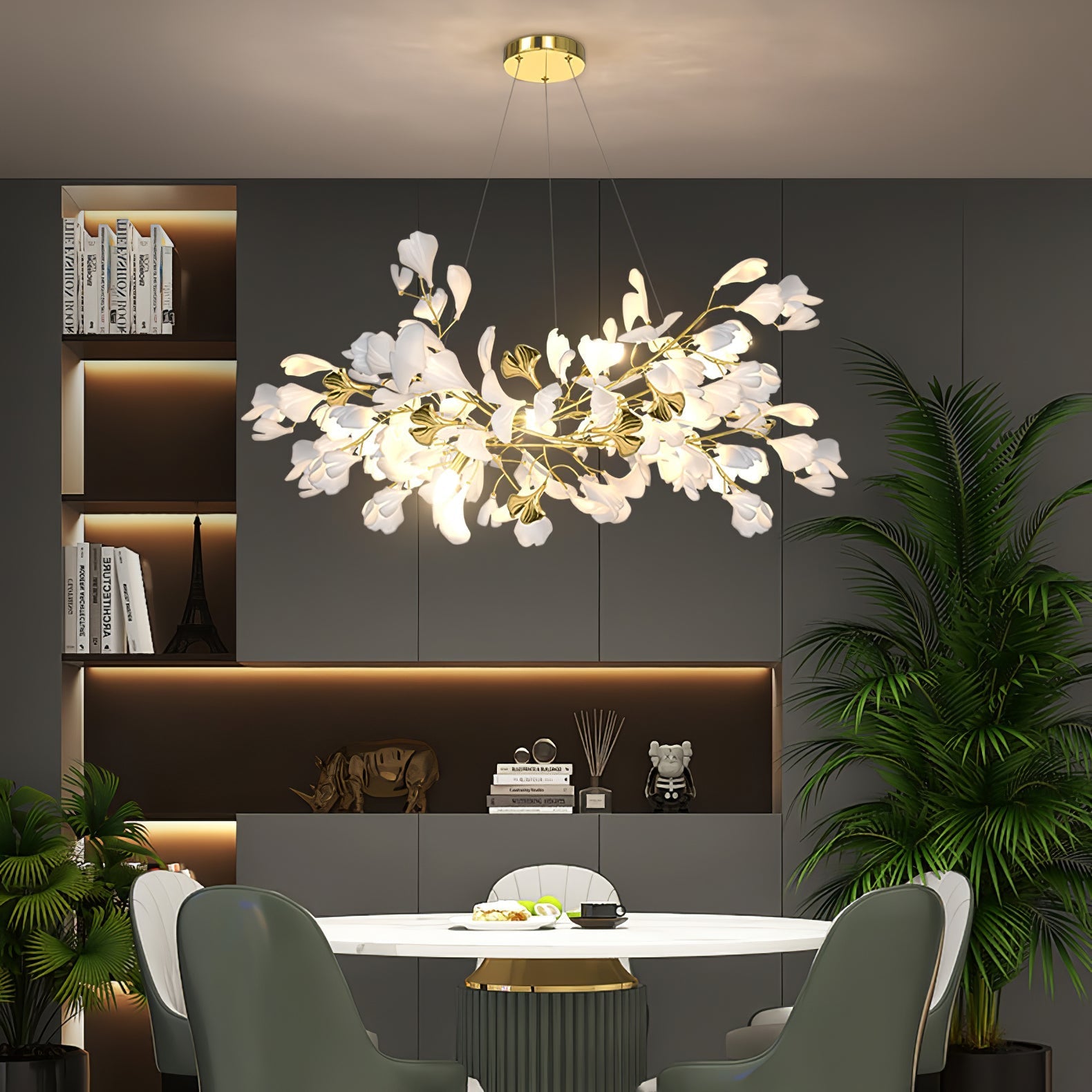 Ilvyniel Gingko Chandelier-Neutral Decor