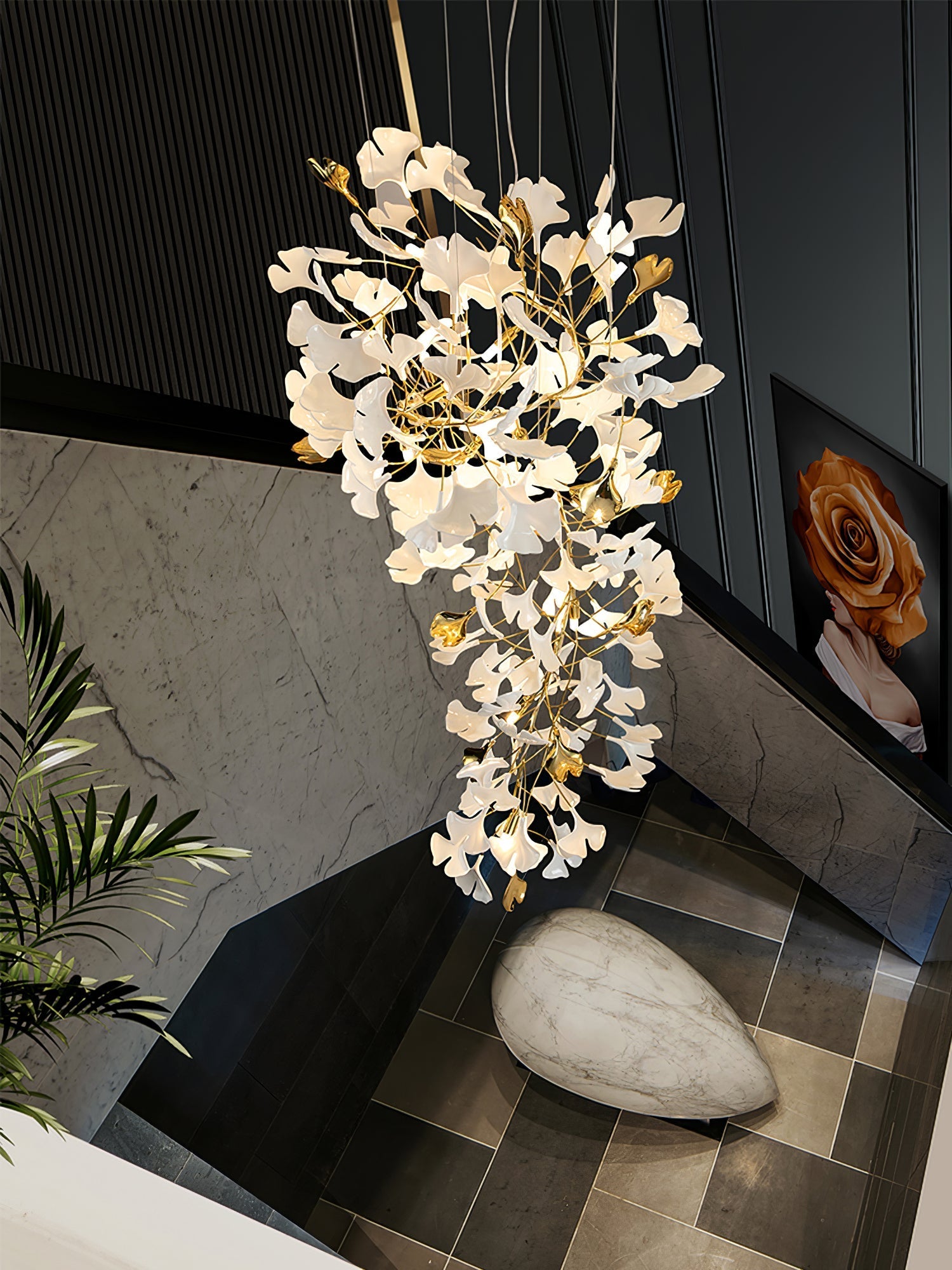 Ilvyniel Gingko Chandelier-Neutral Decor