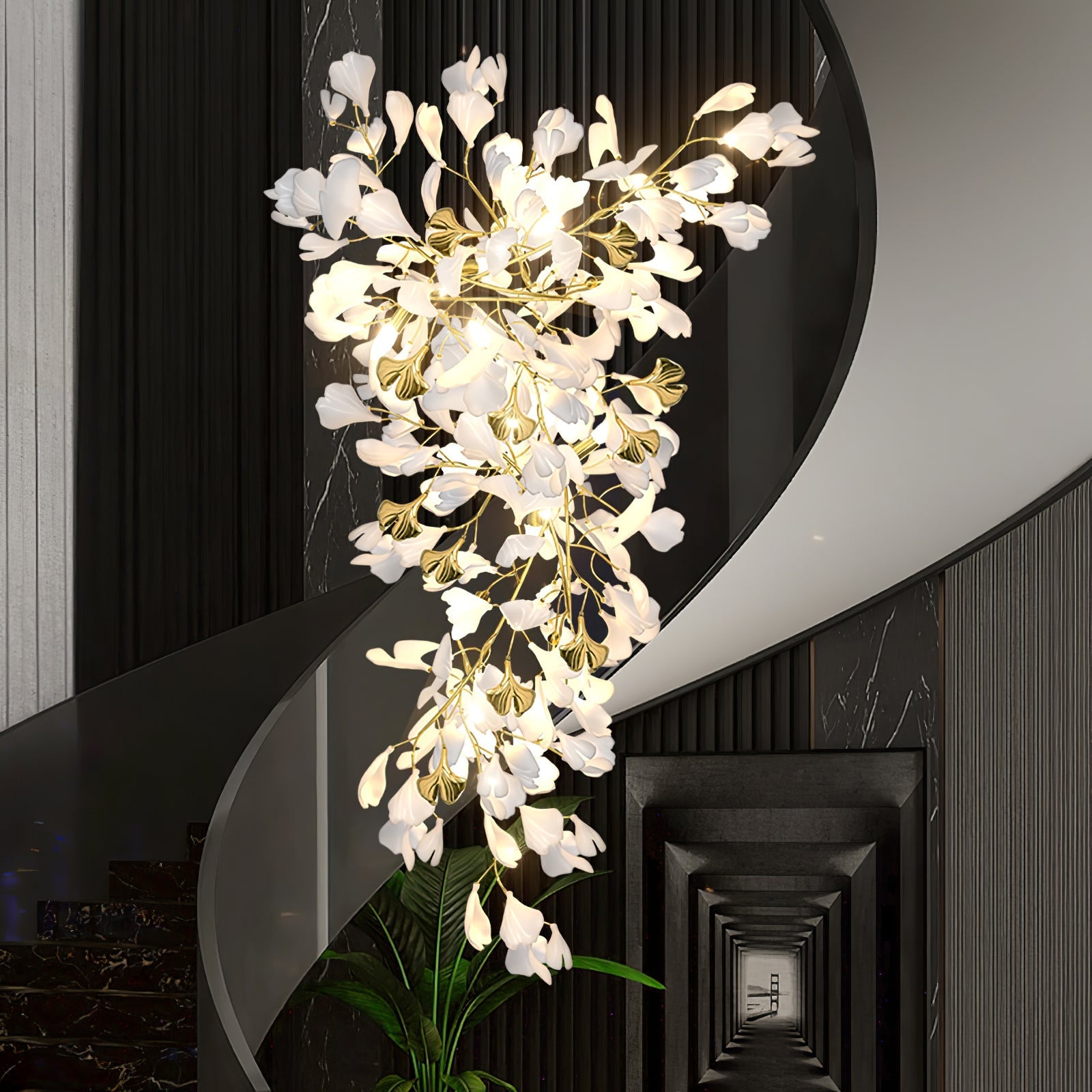 Ilvyniel Gingko Chandelier-Neutral Decor