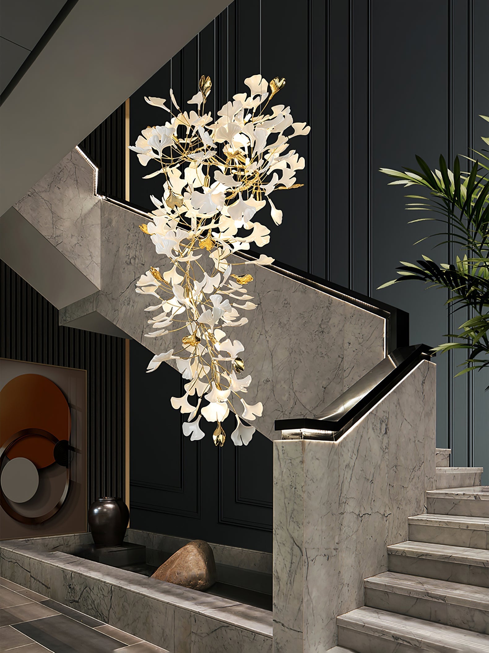 Ilvyniel Gingko Chandelier-Neutral Decor
