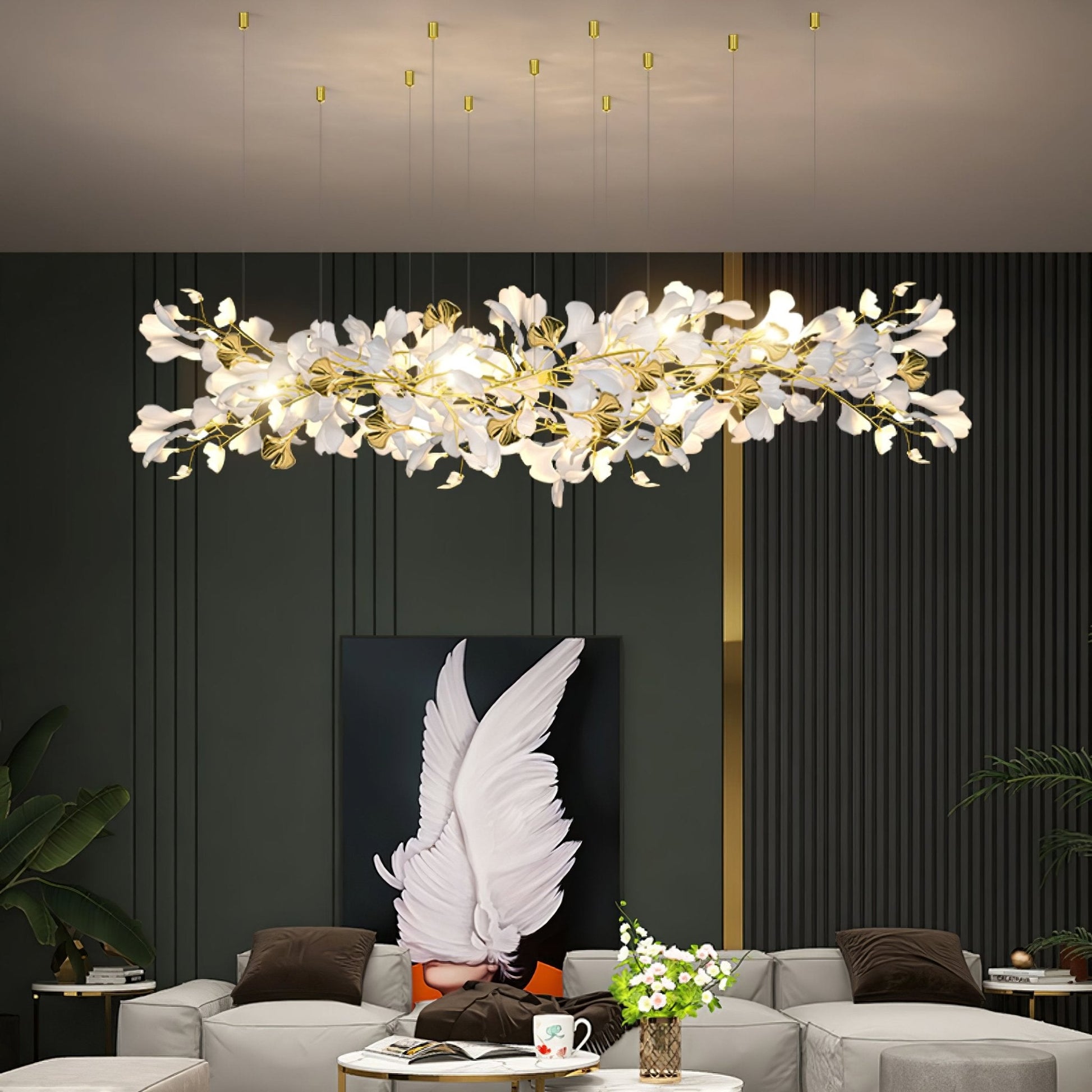 Ilvyniel Gingko Chandelier-Neutral Decor