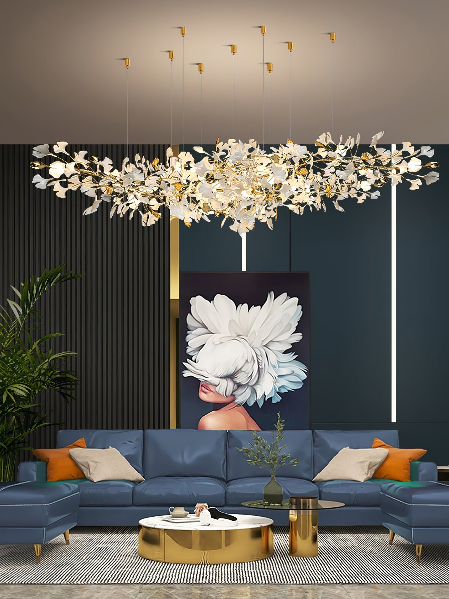 Ilvyniel Gingko Chandelier-Neutral Decor