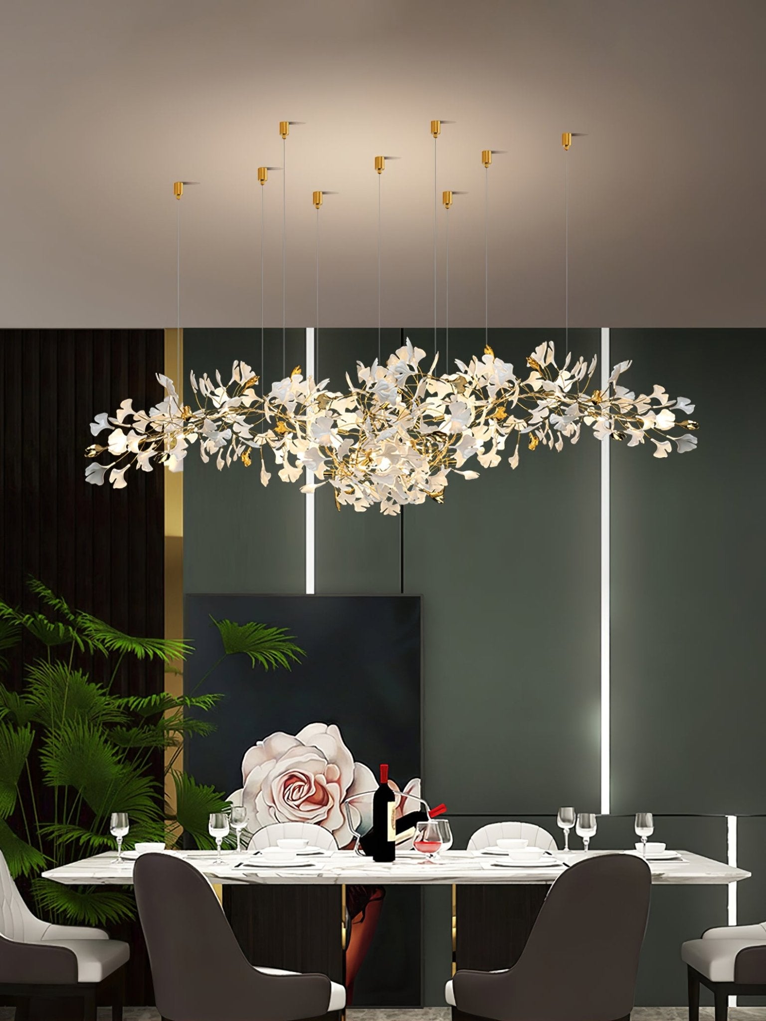 Ilvyniel Gingko Chandelier-Neutral Decor