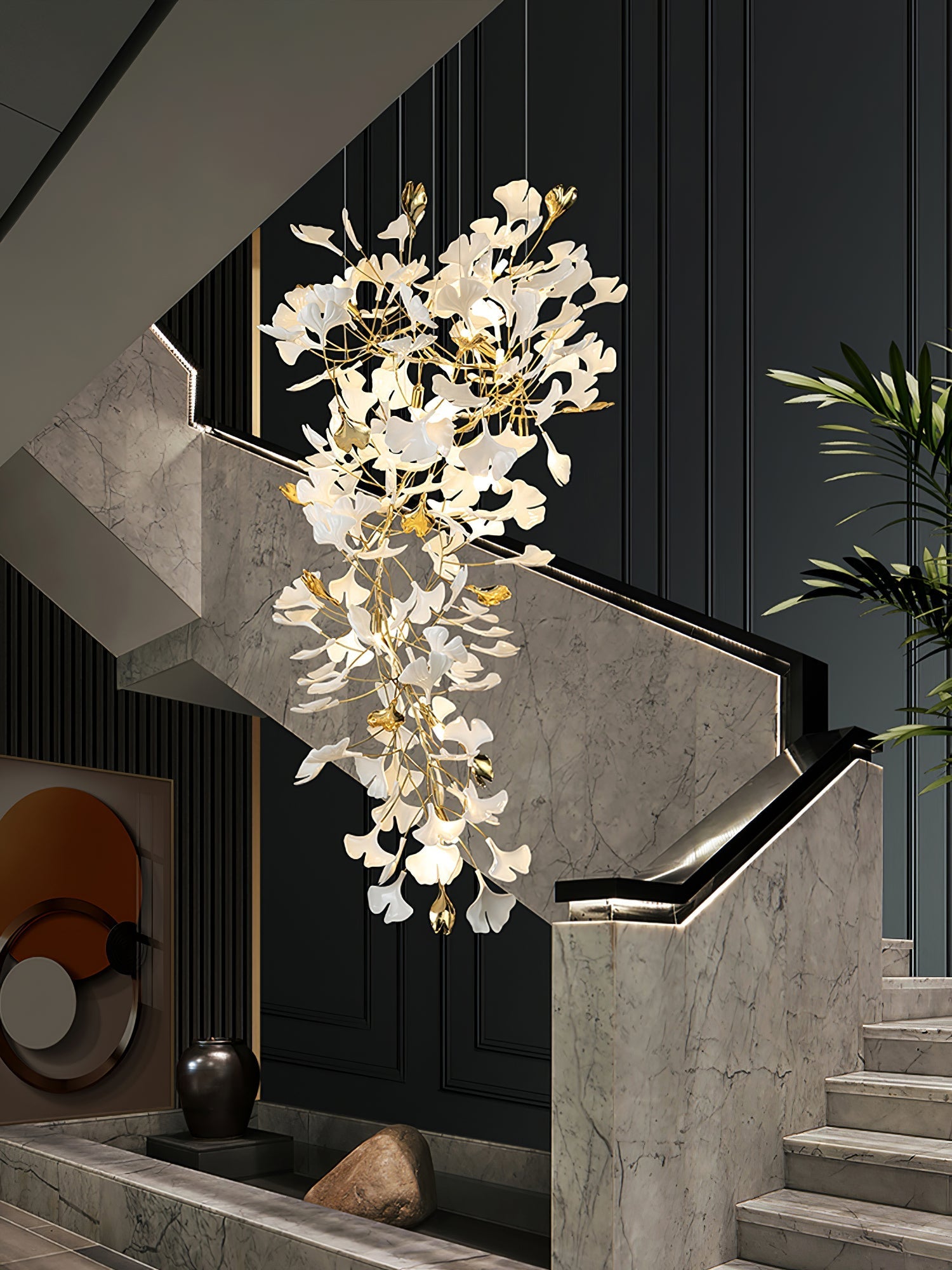 Ilvyniel Gingko Chandelier-Neutral Decor