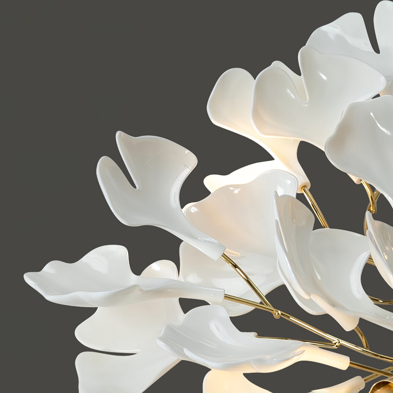 Ivmarel Gingko Long Branch Ceramics Chandelier-Neutral Decor