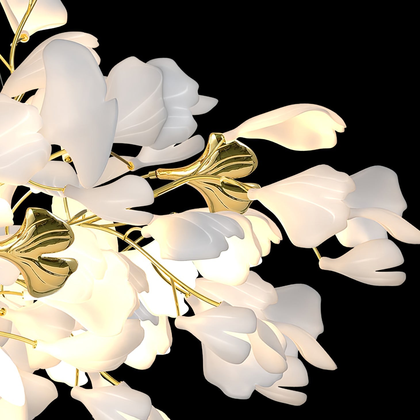 Ivmarel Gingko Long Branch Ceramics Chandelier-Neutral Decor
