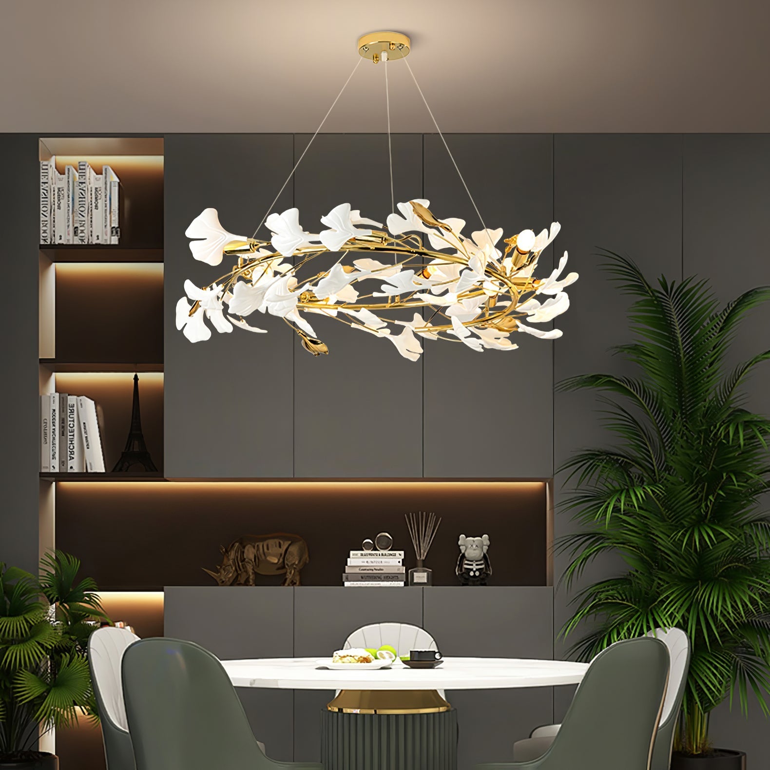 Ilvyniel Gingko Chandelier-Neutral Decor