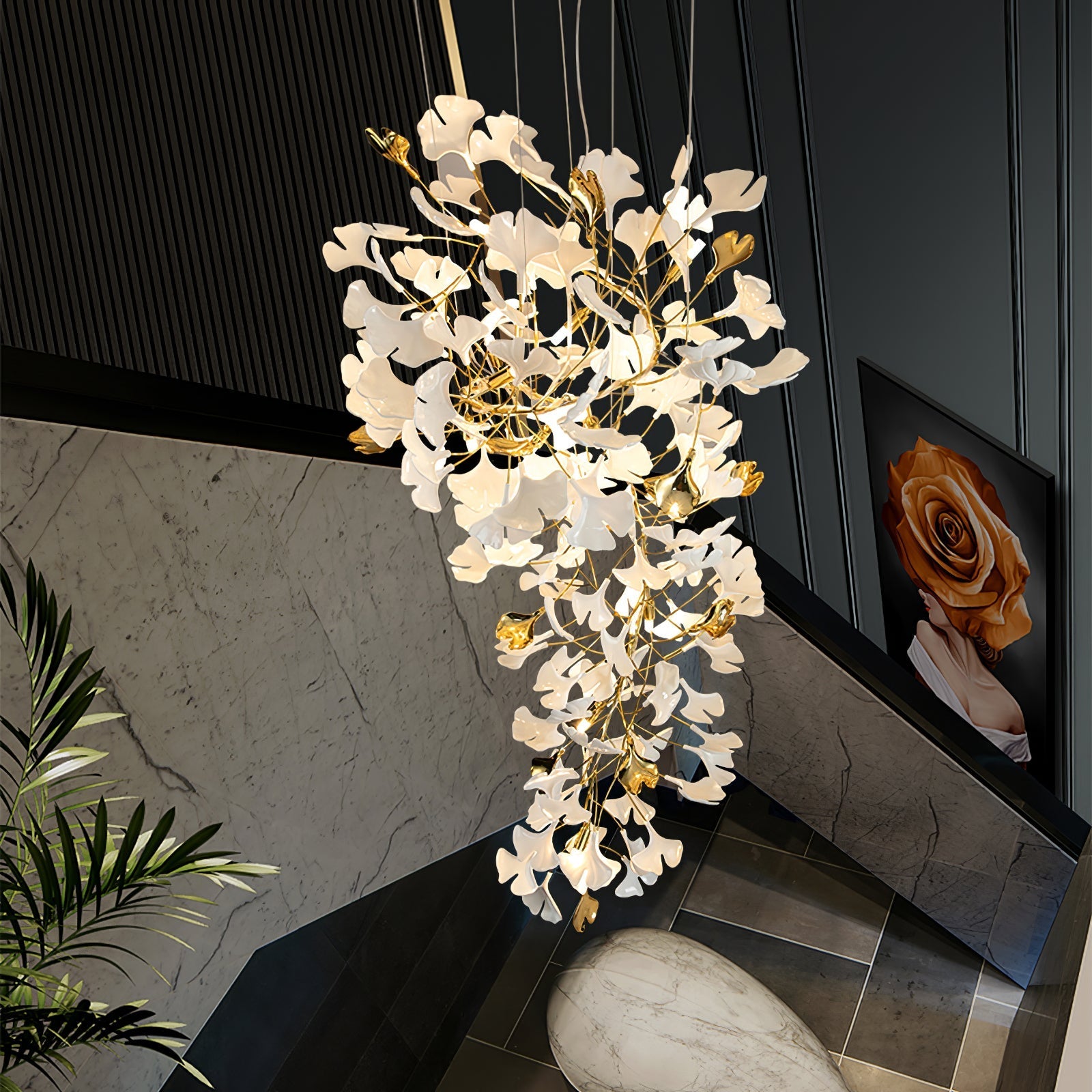 Ilvyniel Gingko Chandelier-Neutral Decor