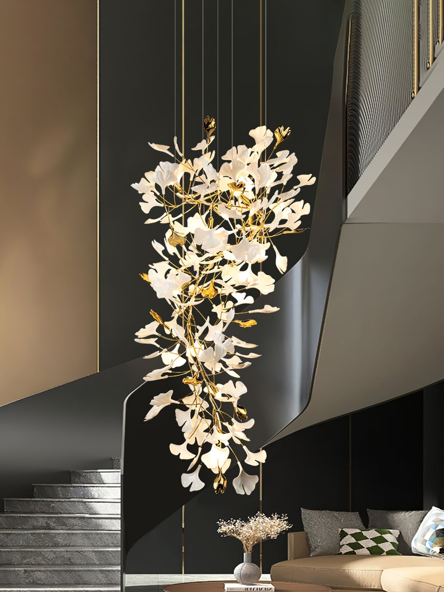 Ilvyniel Gingko Chandelier-Neutral Decor