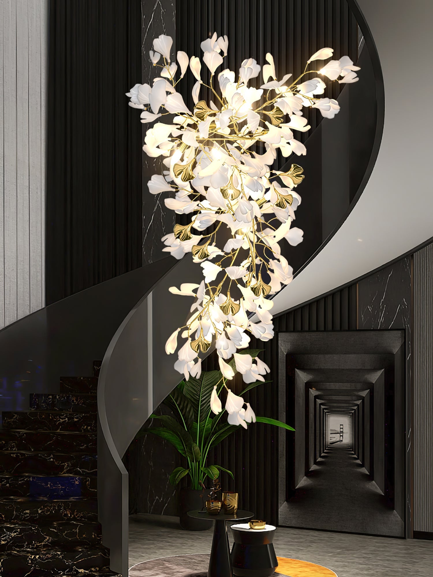 Ilvyniel Gingko Chandelier-Neutral Decor